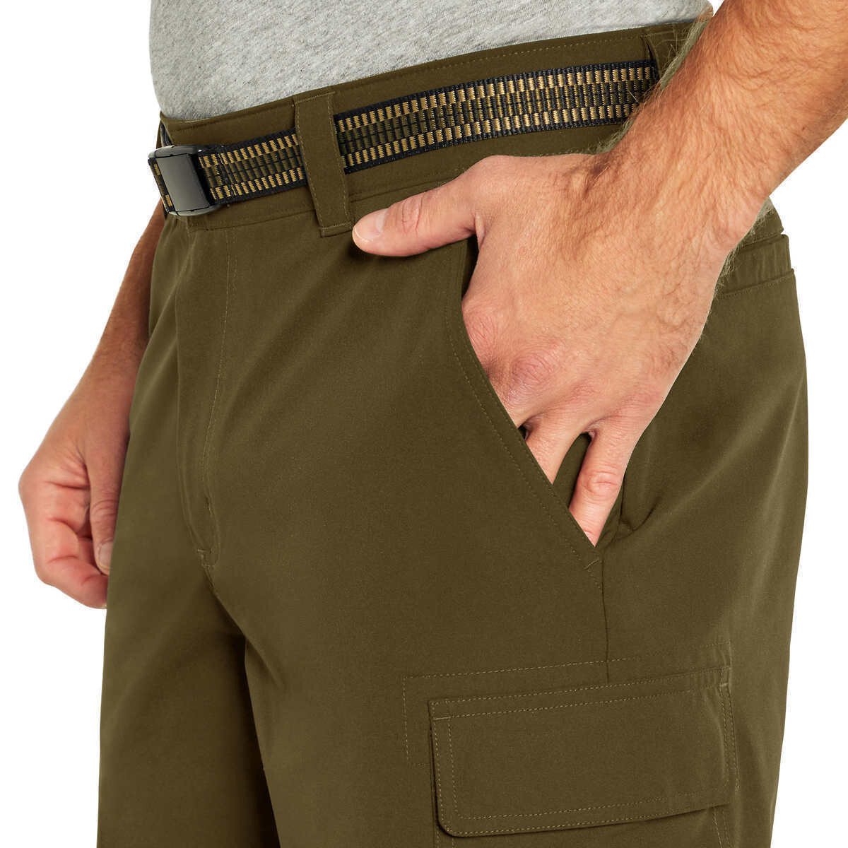 Orvis Mens Black-Green 4 way Stretch Cargo Short with Belt Sz 32,34,36,38,40,NWT