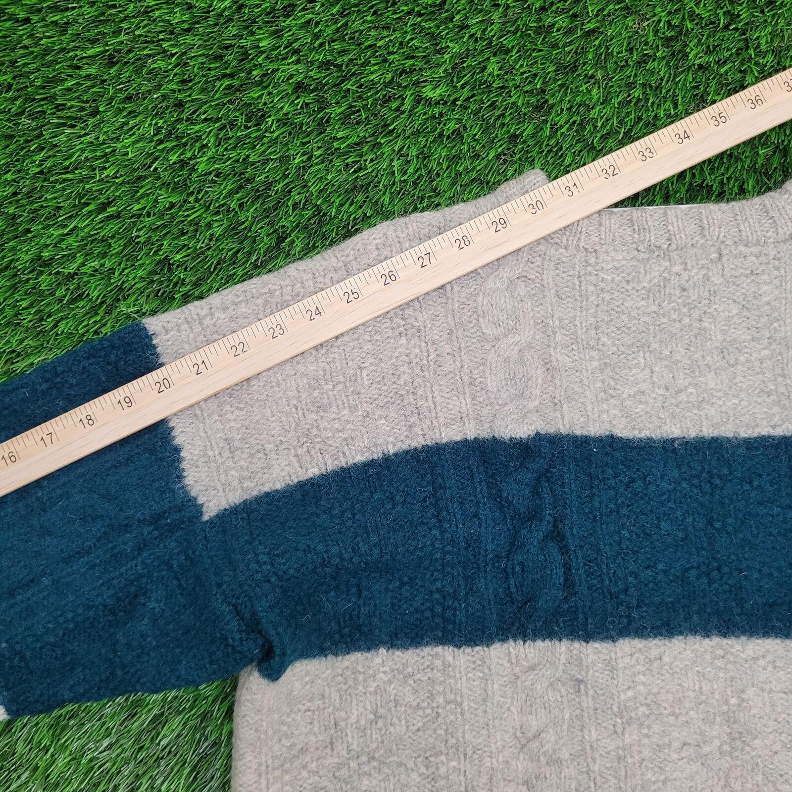 Shetland Wool Sweater Women Large 22×21 Gray Oversized Baggy