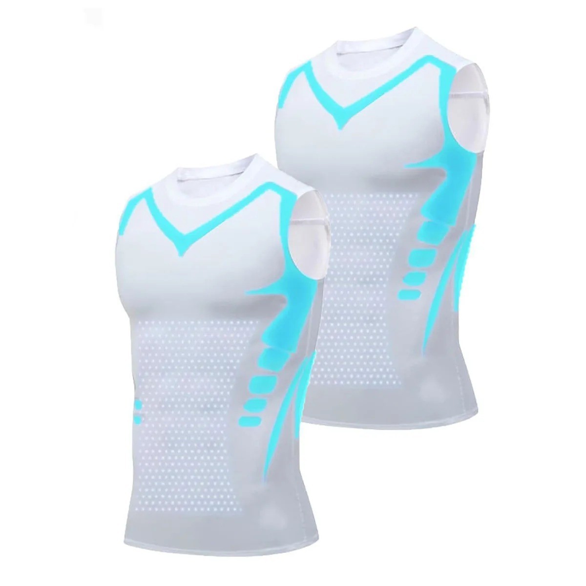 Men Compression Shirt Version Ionic Shaping Sleeveless Vest Sport Tank Top S-2XL