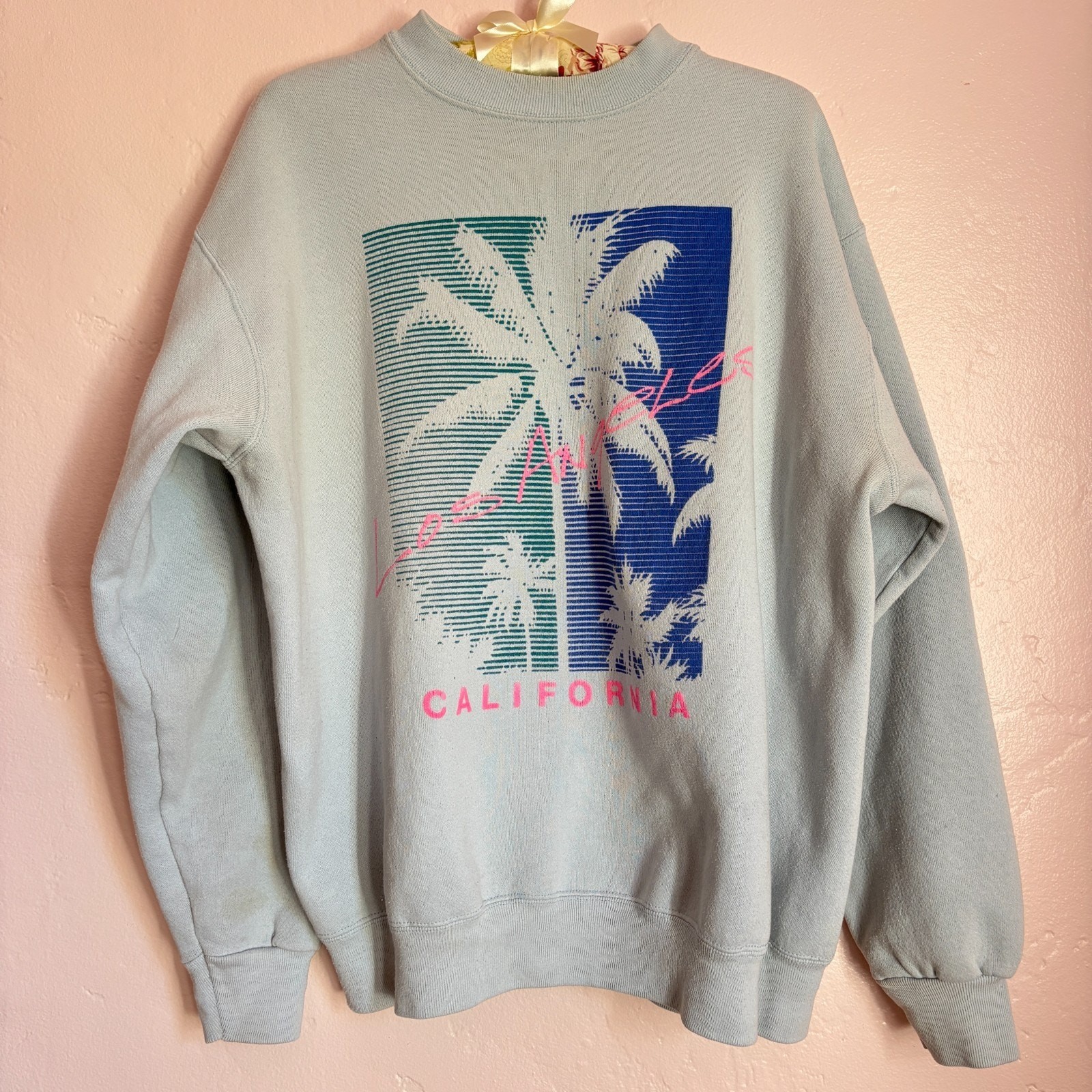 Vintage 90s Los Angeles Sweatshirt XL California Palm Tree Graphic Tultex USA