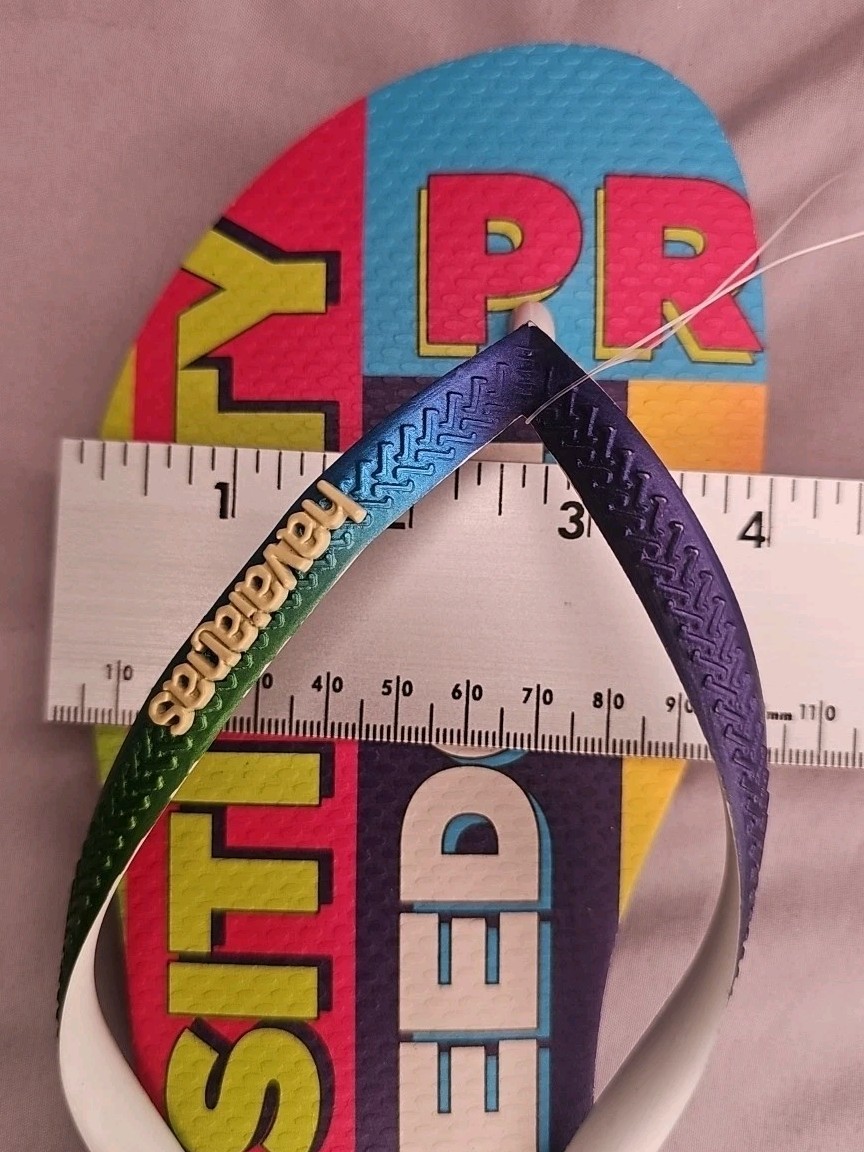 HAVAIANAS PRIDE THEME RUBBER FLIP FLOPS, USA 9/10 Colorful So Cute Must Have….