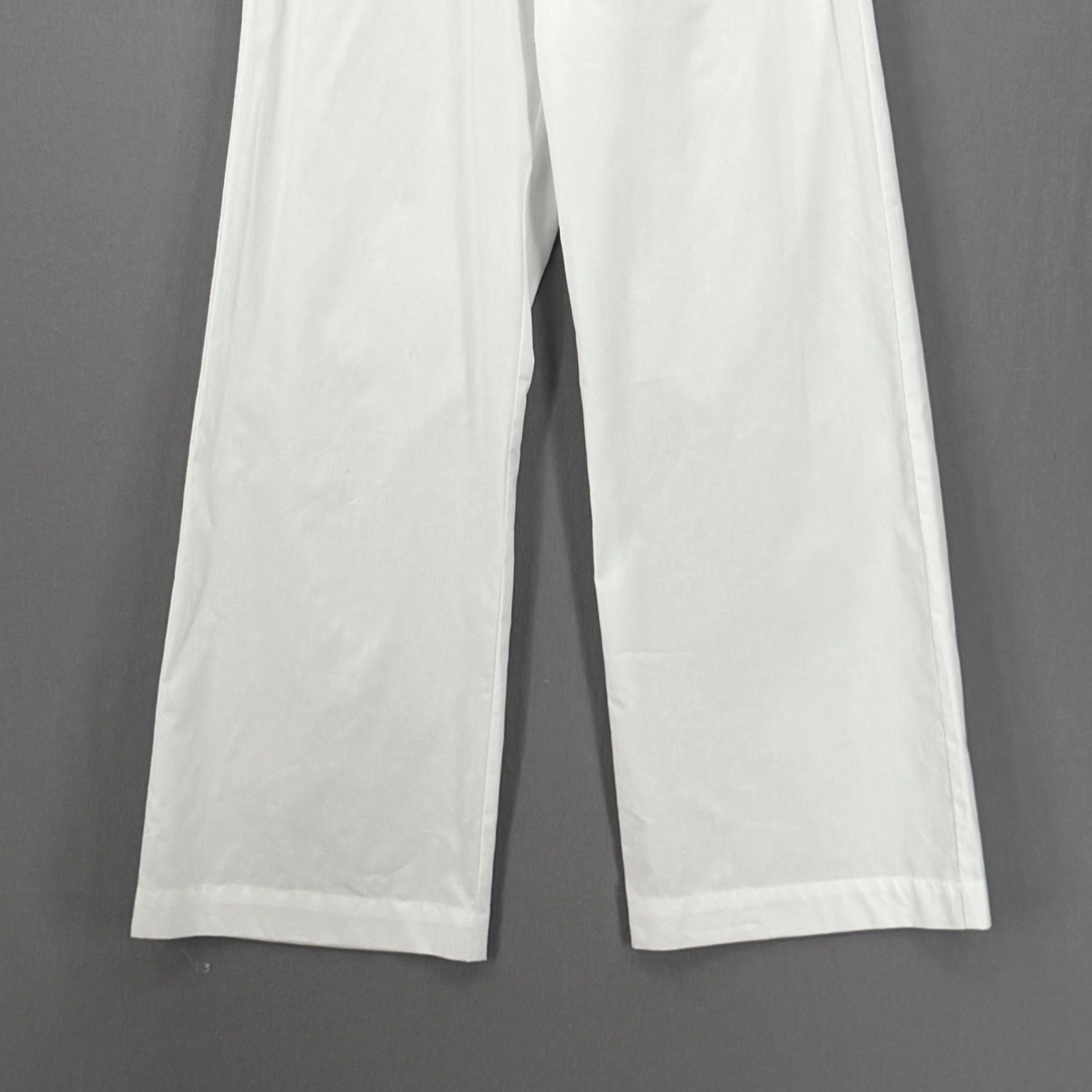 ENZA COSTA Poplin Resort Pant Womens Small White Cotton Wide Leg Drawstring NEW