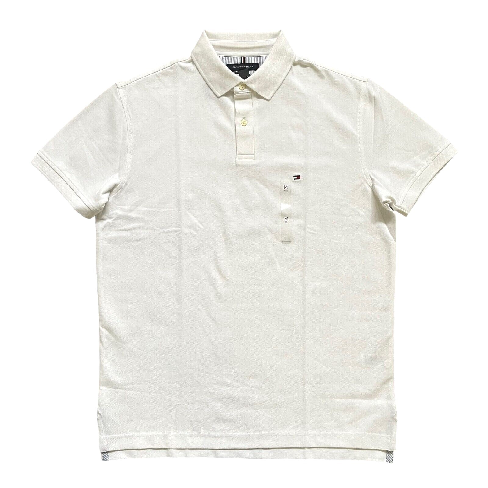 Tommy Hilfiger Men’s THFLEX Regular Fit Solid Short Sleeve Mesh Polo Shirt White