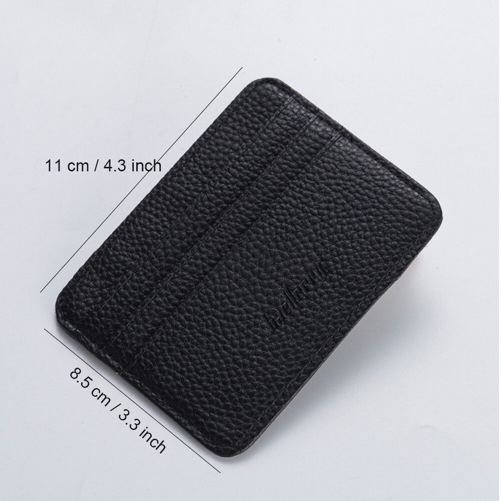 Unisex Slim Leather Wallet Card Holder Front Pocket Wallet Credit ID Pocket Thin