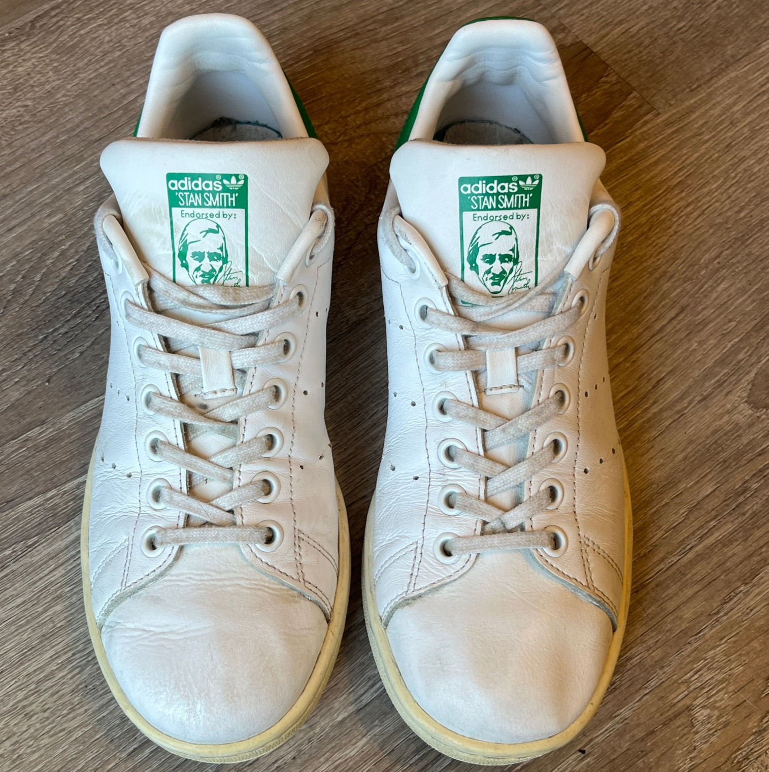 Adidas Stan Smith Retro Tennis Shoes White Green Label Womens 7 Mens 6 EU 38 2/3