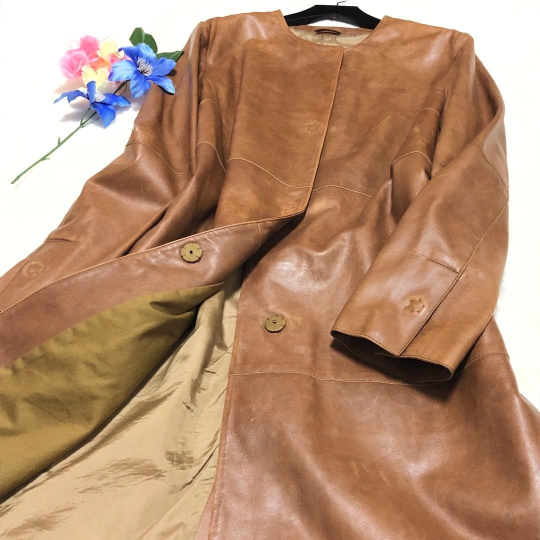 MAX MARA Womens Melting Lamb Leather Jacket Brown Coat Limited Edition Rare