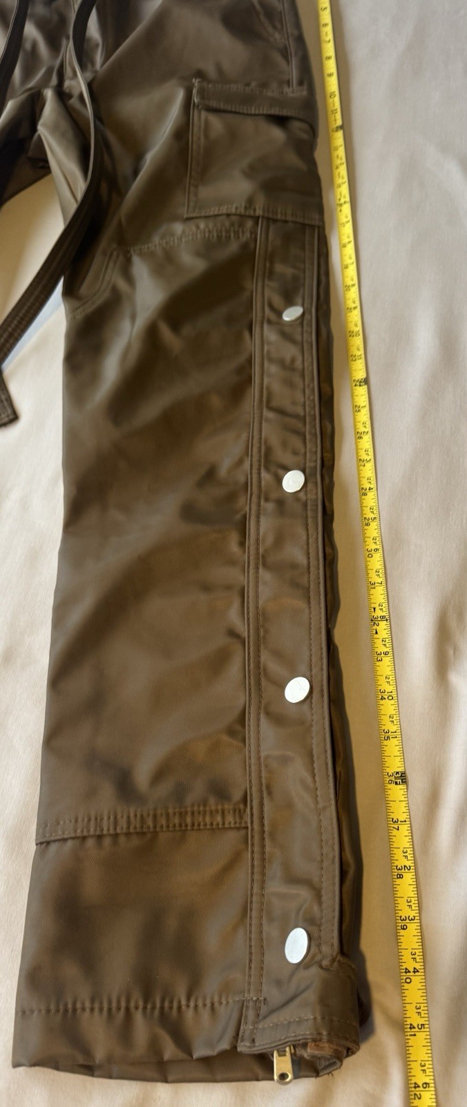 MNML Brown Snap Button Cargo Pants Draw String Waist 30/31 Small