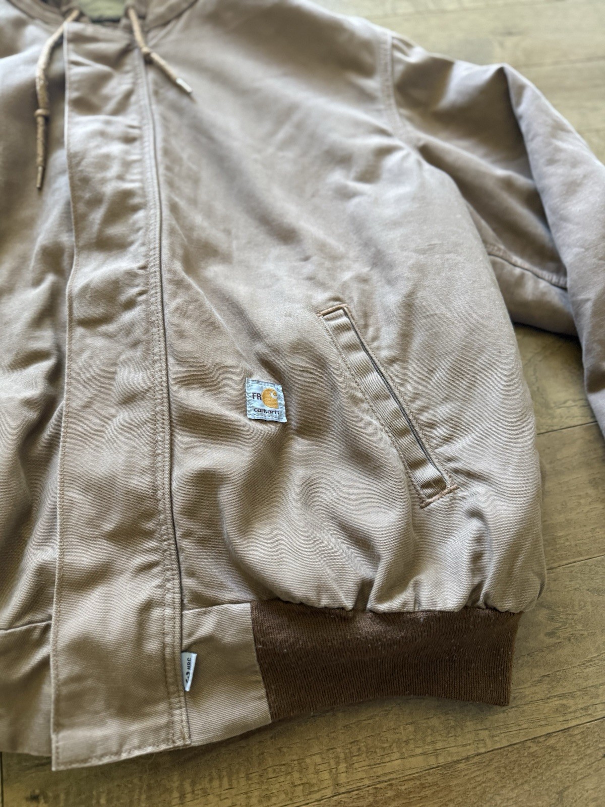 Carhartt J237 FRJ BRN Flame Resistant Hooded Jacket XL 2009 Full Zip Workwear
