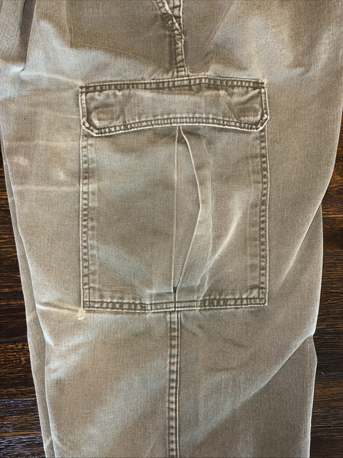 Vintage 80s Dickies Cargo Workwear Pants Double Pleated Talon Zipper Green 34×32