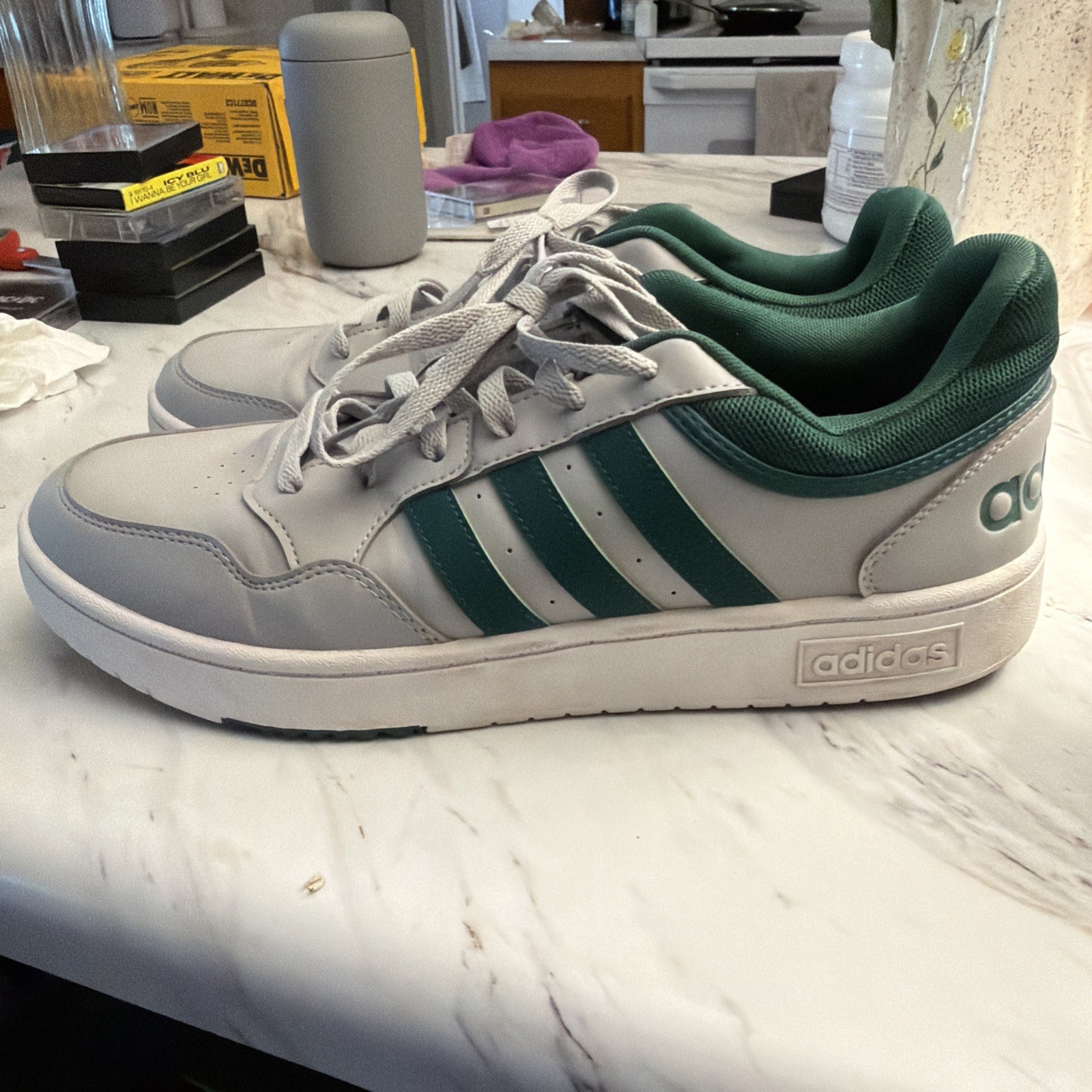adidas Hoops 3.0 Low ‘Grey Collegiate Green’ IG7909 Men’s Sneakers Size 12