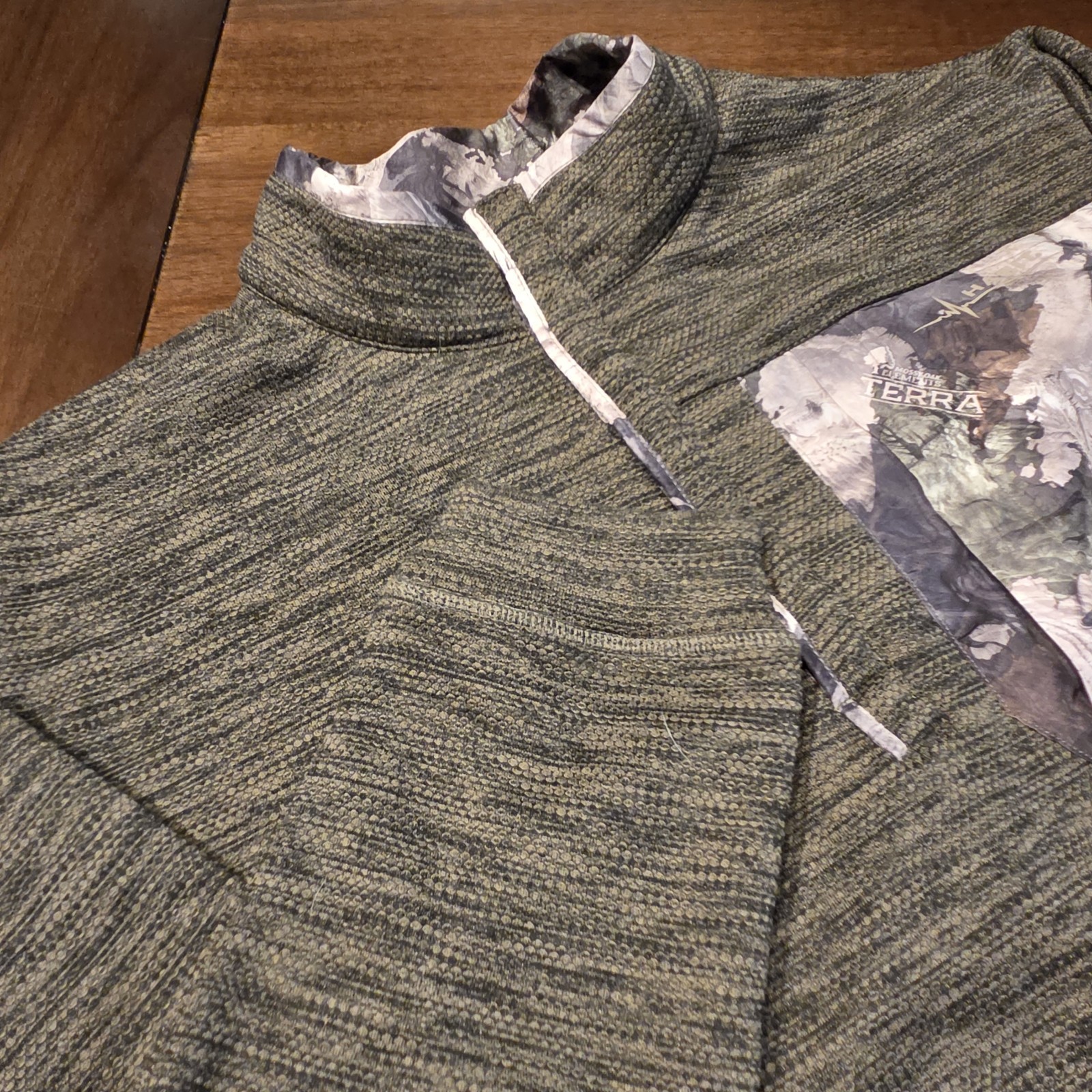 Habit Men’s Snap Front Fleece Pullover Scent-Factor Mossy Oak Camo Green XL