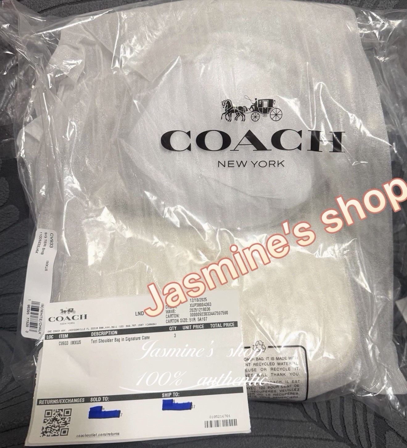 NWT Coach Teri Shoulder Bag In Signature Canvas CV933 Gold/White/Chalk