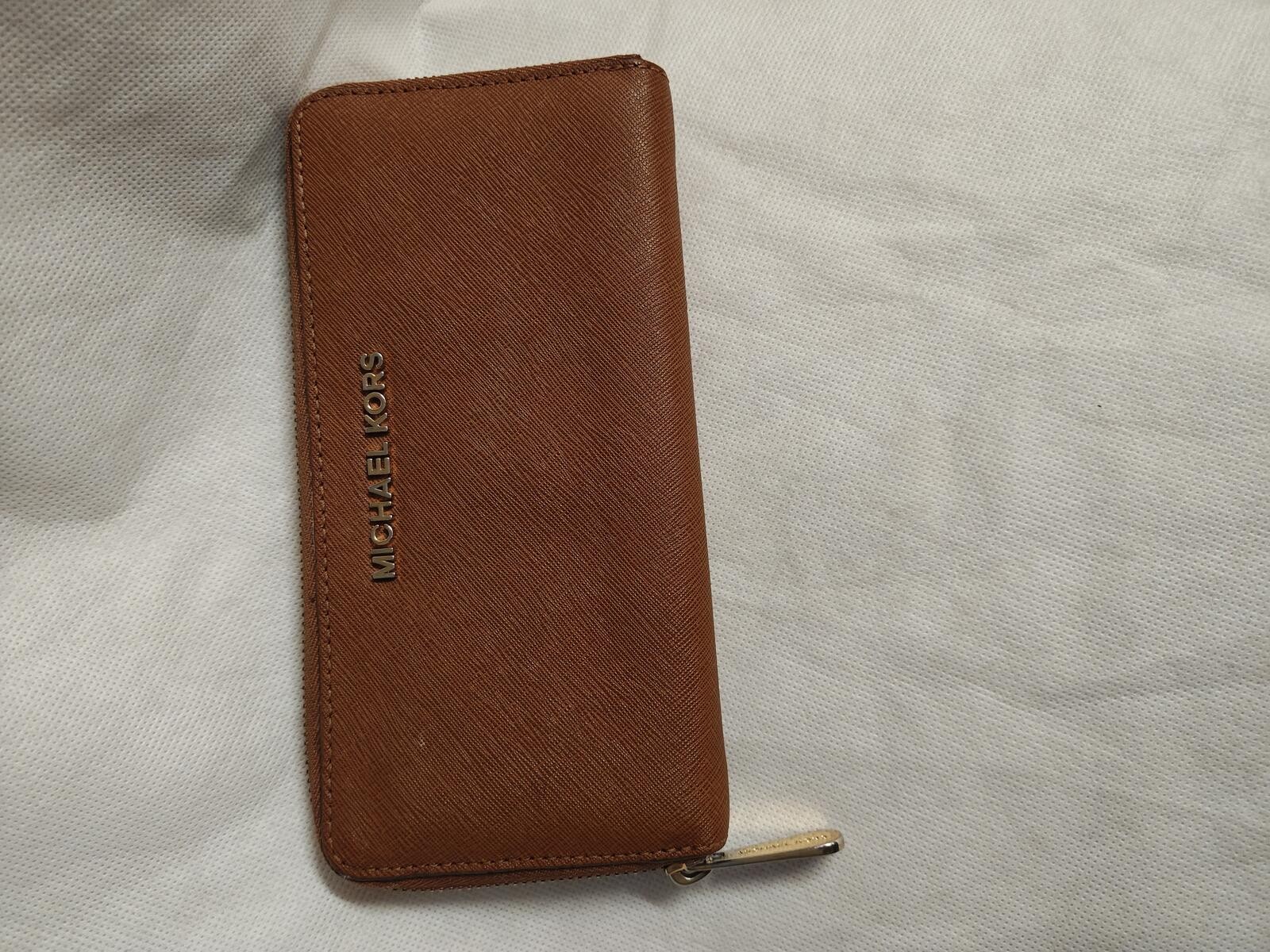 Michael Kors Brown Saffiano Zip-Around Wallet