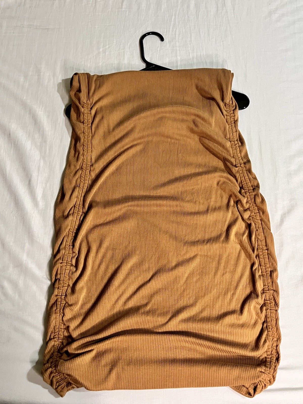 Isabel Maternity by Ingrid & Isabel 2pc Rib Knit Top Ruched Skirt Brown L