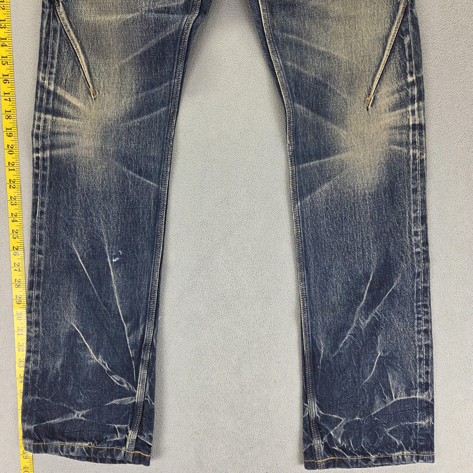 Japanese Selvedge Jeans Honeycomb Whiskers Stacking Fades Low Rise Fits 29×32