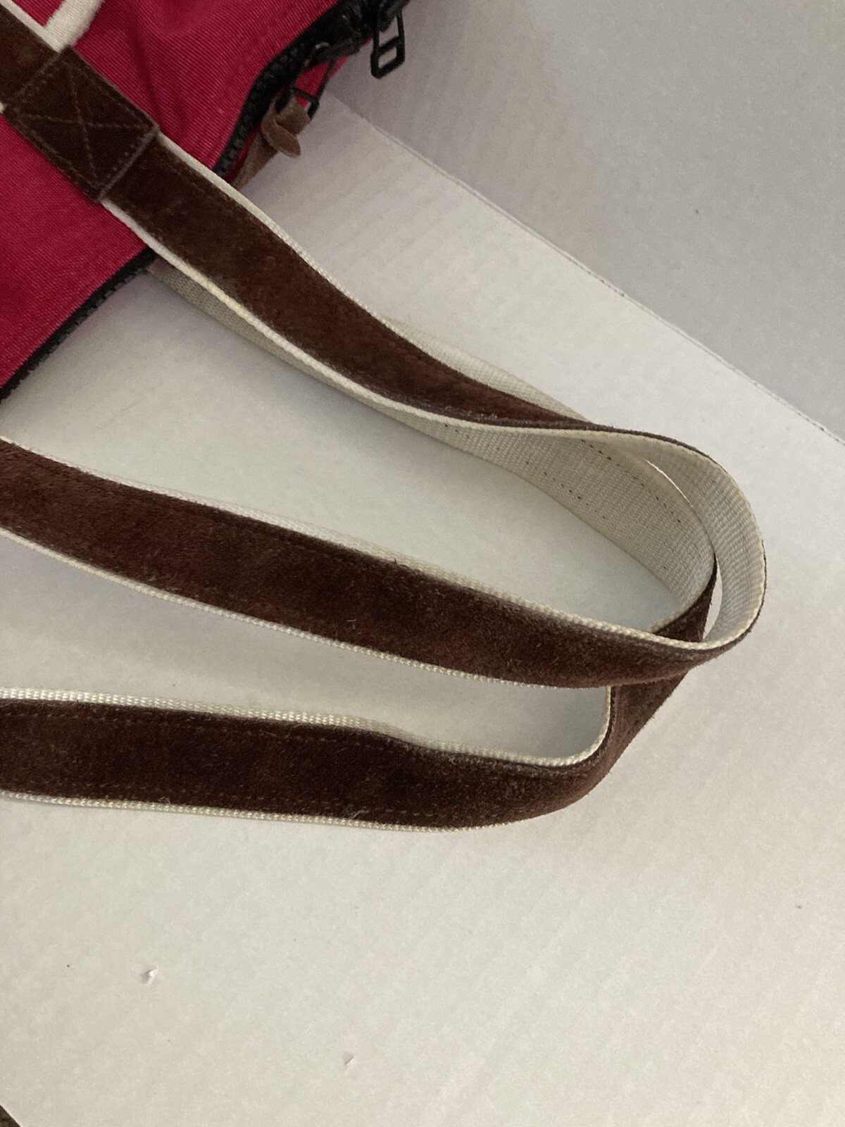 Master-Piece MSPC Tote Bag, Magenta Nylon & Brown Suede Leather, Made In Japan