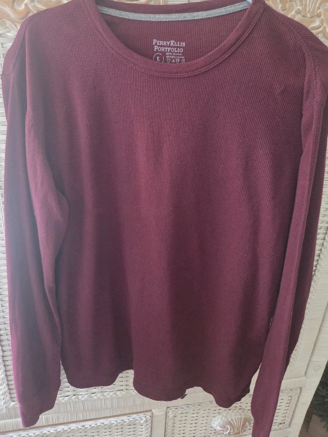 Perry Ellis Portfolio Long Sleeve Men Crew Neck Shirt SZ Large NWOT