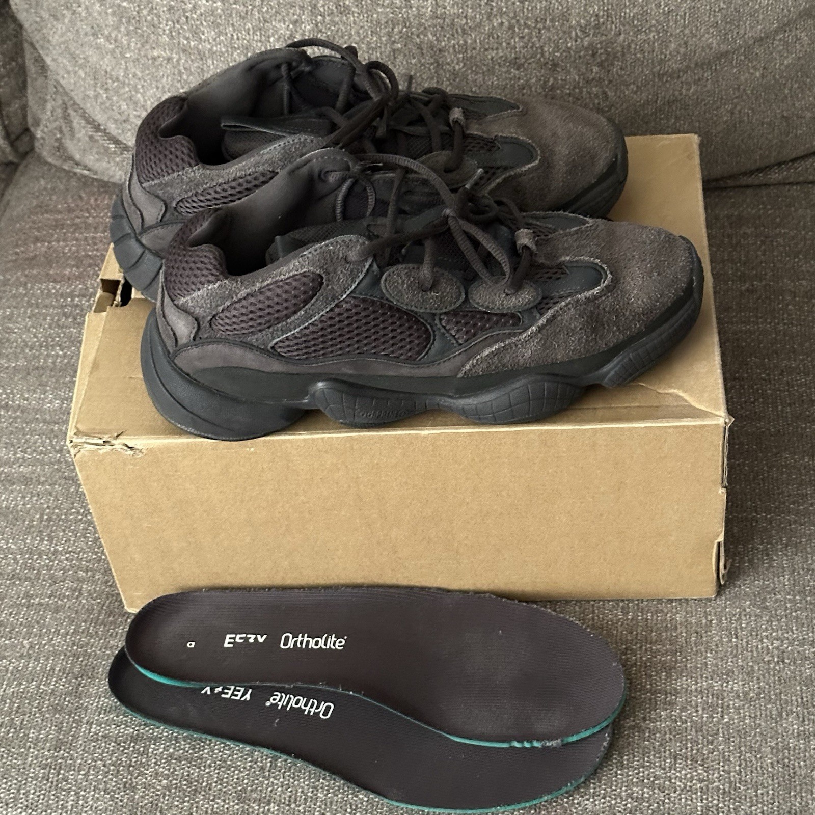 adidas Yeezy 500 Low Utility Black Size 9.5 With Box And Insoles