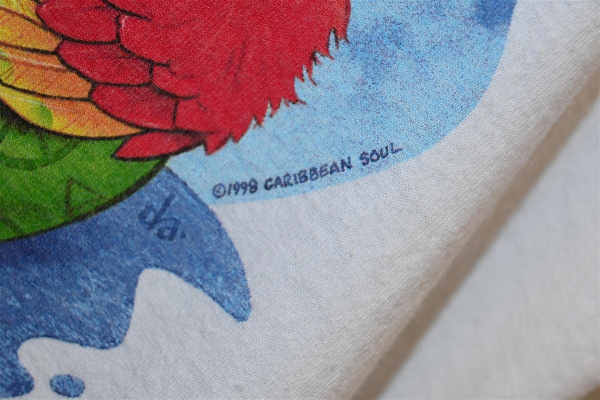 vintage 90s CARIBBEAN SOUL JIMMY BUFFETT CHILLIN IN PARADISE PARROT t-shirt 2XL