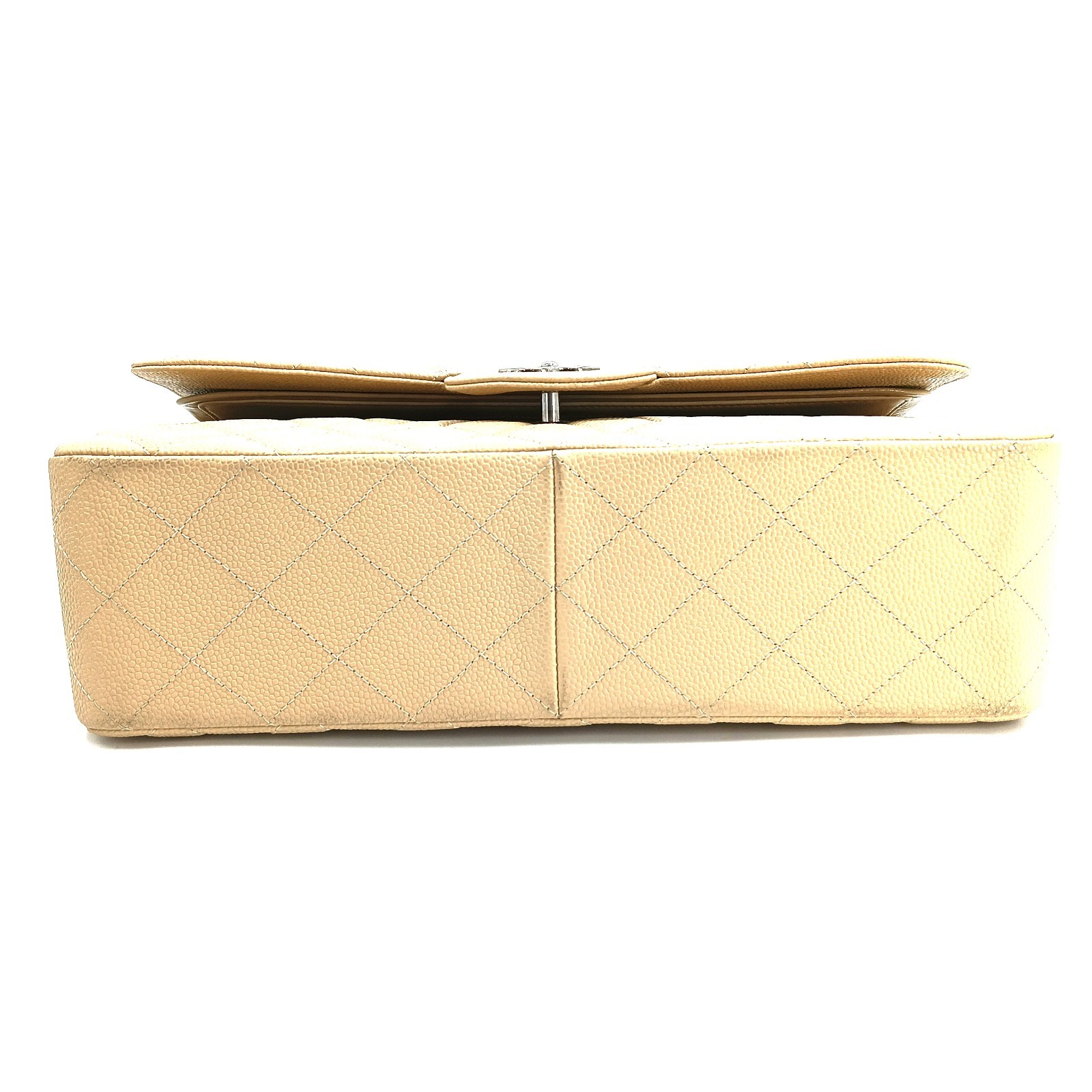Chanel Caviar Quilted Jumbo Double Flap Beige Clair/ j11806
