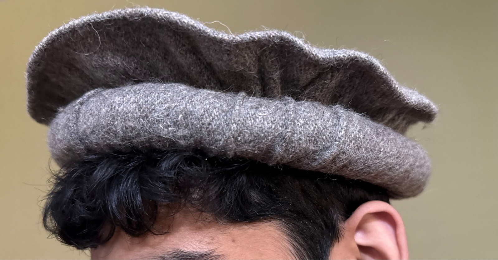 Afghan Pakistan Chitrali Pashtun Tribal Pakol Cap Kufi Topi Pakul Hat Grey