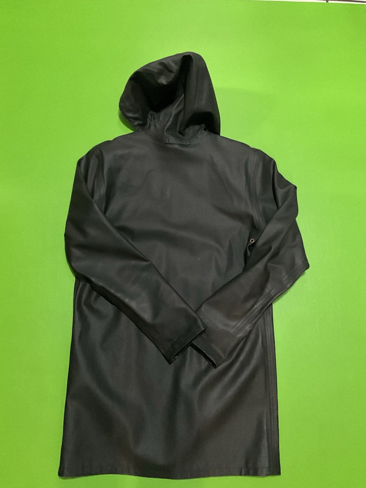 Stutterheim Stockholm Men’s Rubber PVC Waterproof Raincoat Black Size M