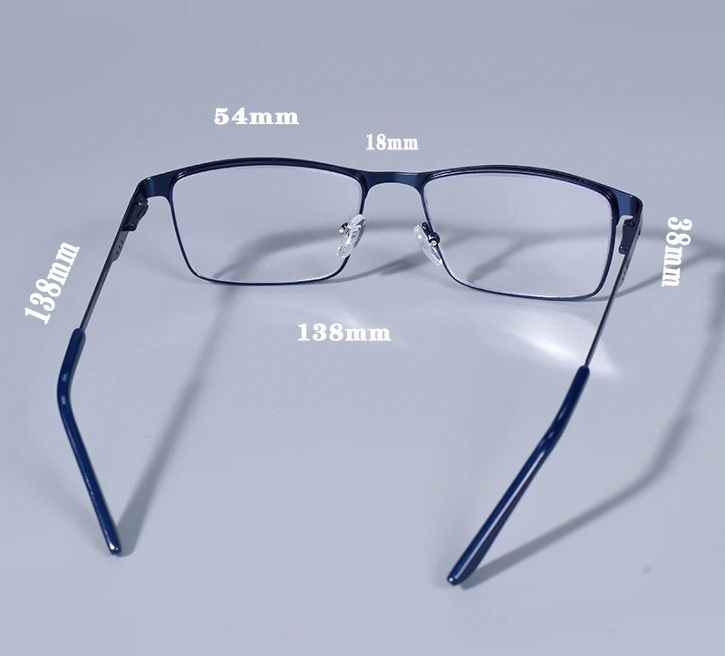 Men Women Reading Glasses Rectangle Metal Frame Spring Hinge Vision Eyewear