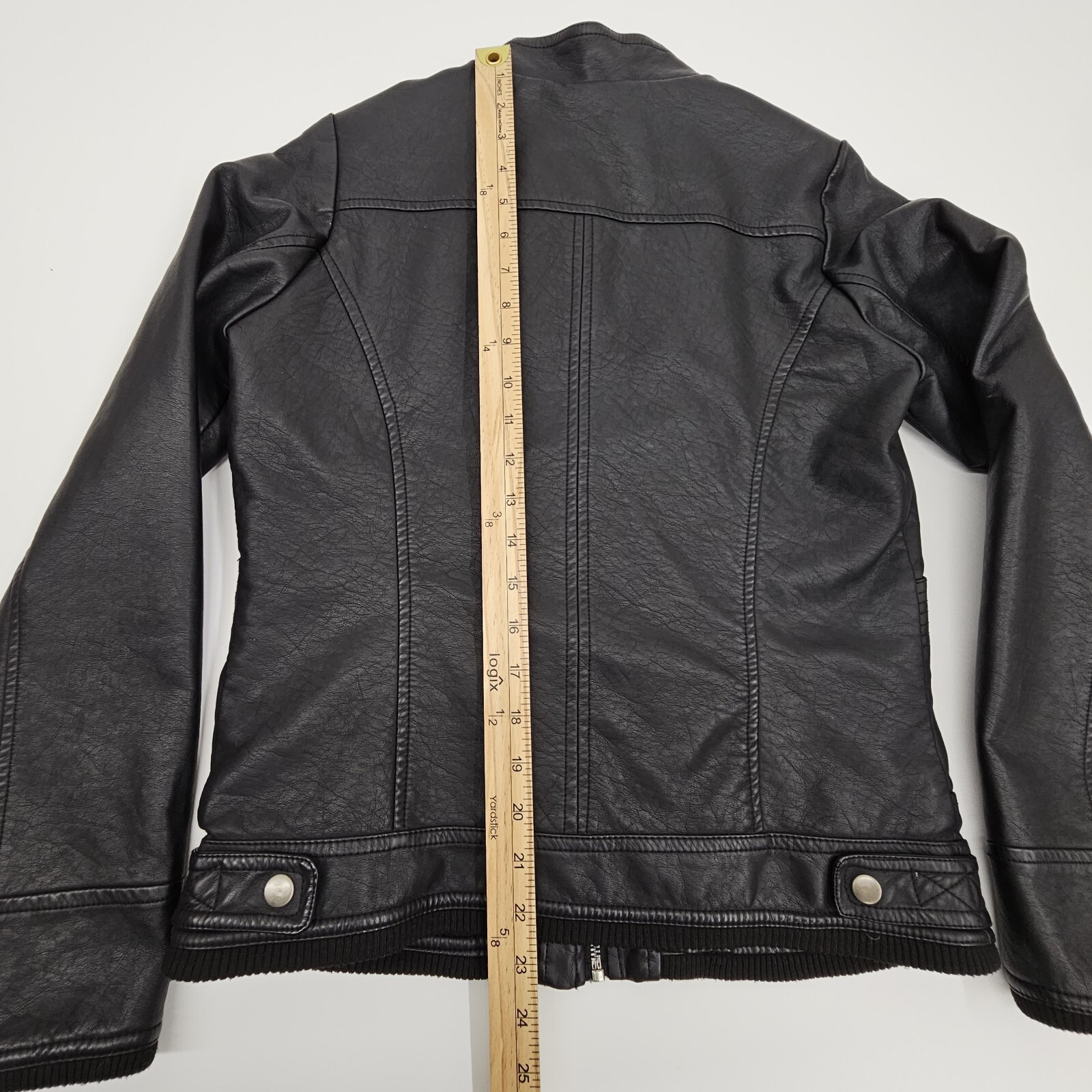 Royalty For Me Size Small Faux Leather Black Moto Jacket Plush luxe Lined Biker