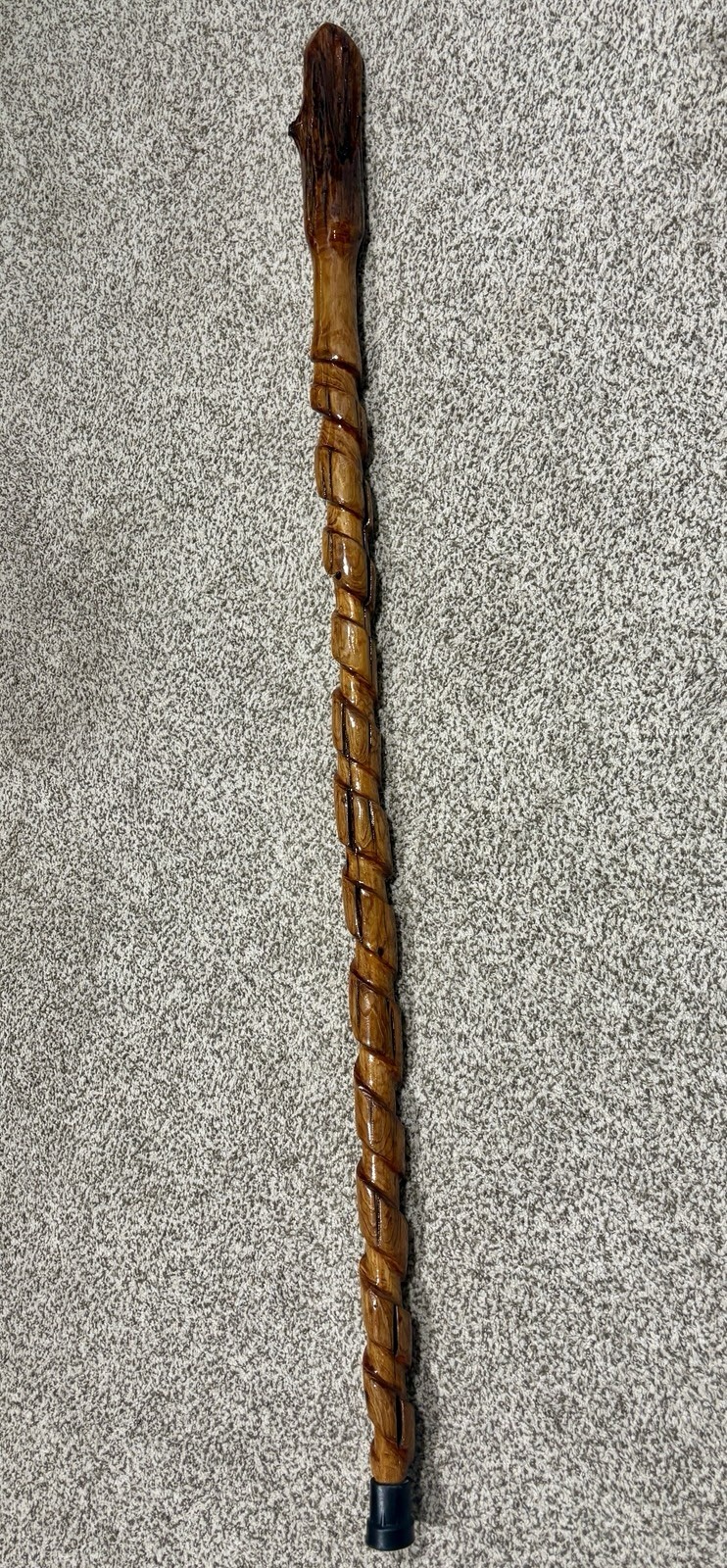 59” Hiking Staff Walking Stick W/stand Hand Carved Juniper From Gulf Coast River