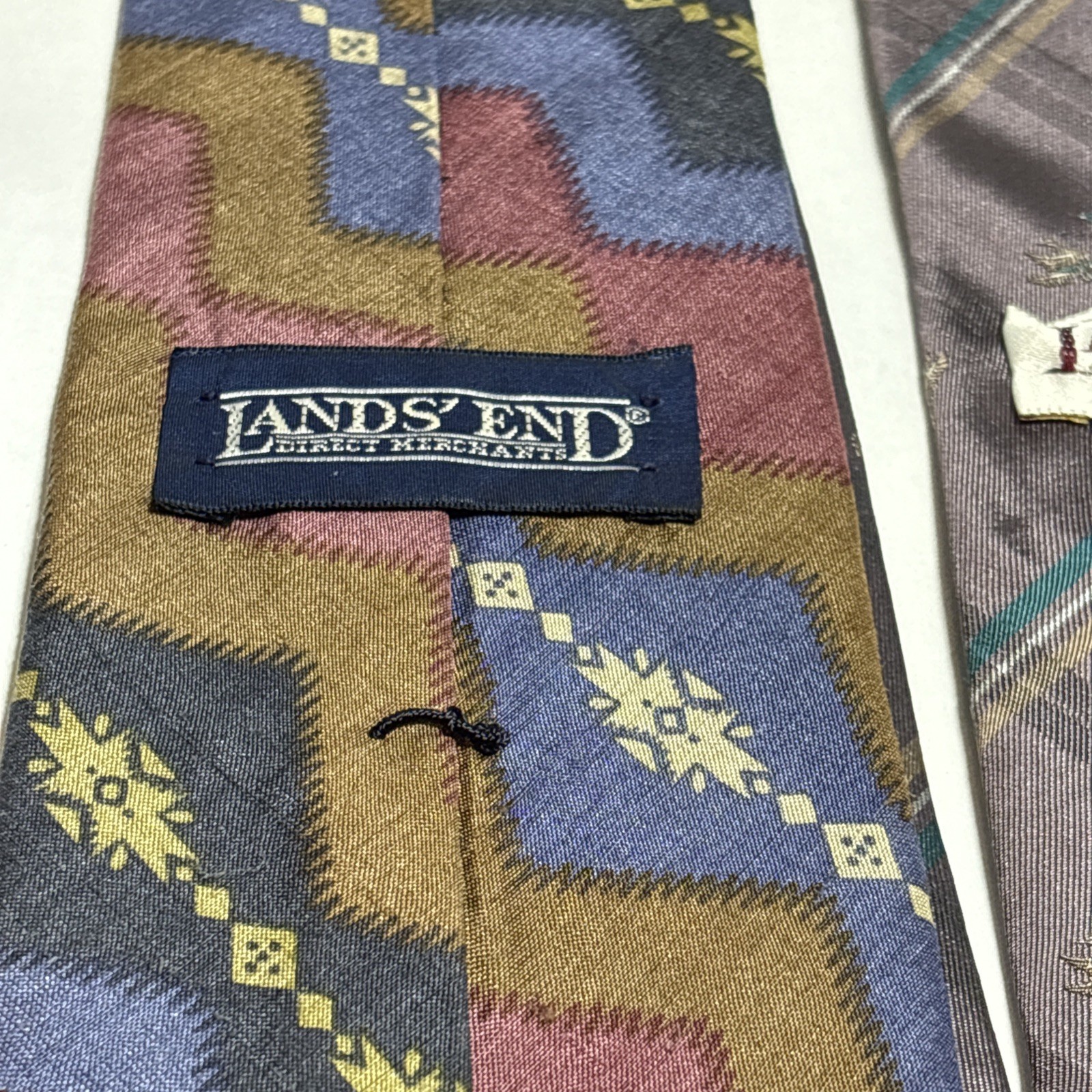 Set Of 4 Made in USA! Lands’ End, All Silk Men’s Ties Lot of 4 Different Colors