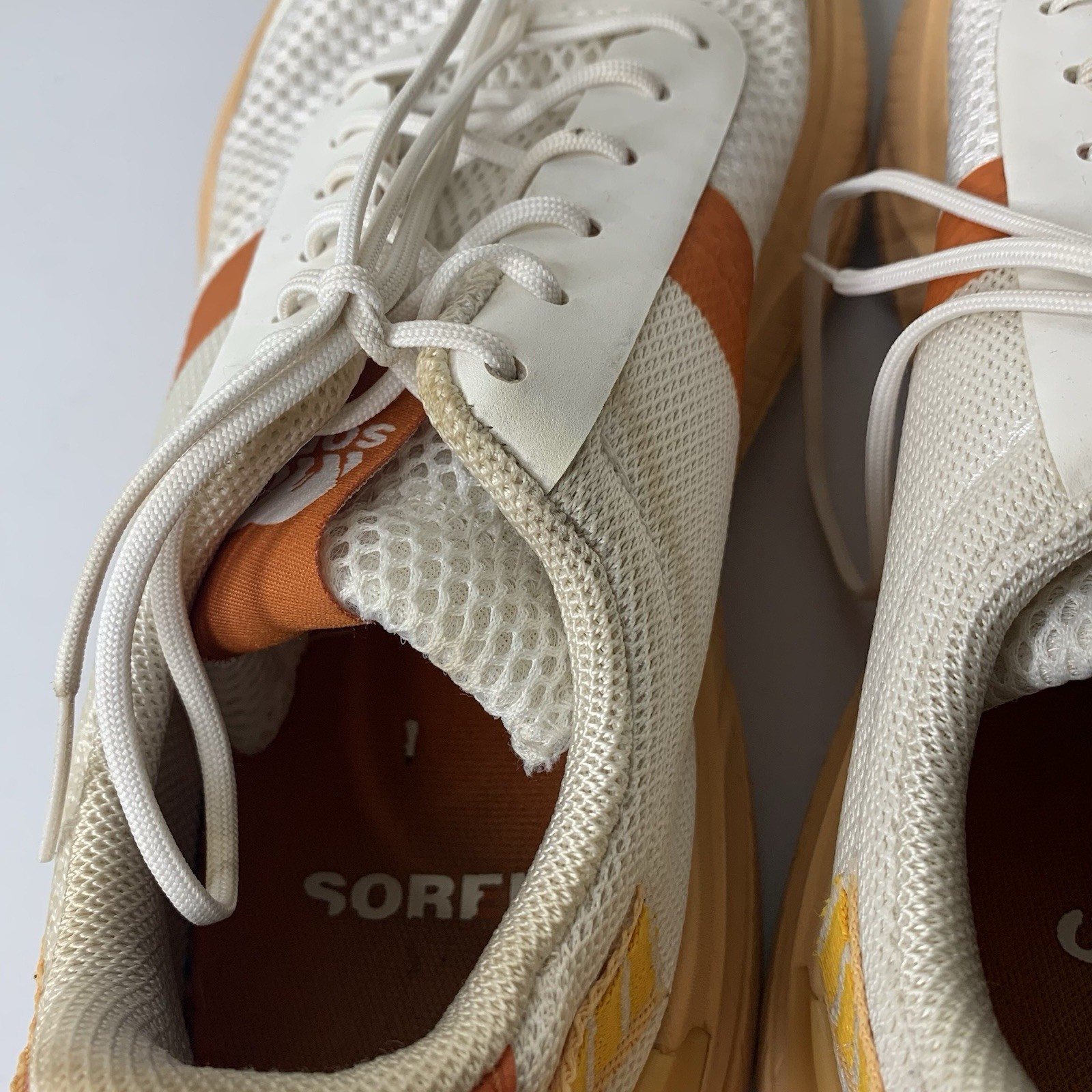 Sorel x Prana Sneakers Explorer Blitz Womens Leisure Lace Sea Salt Sz 8.5 Orange