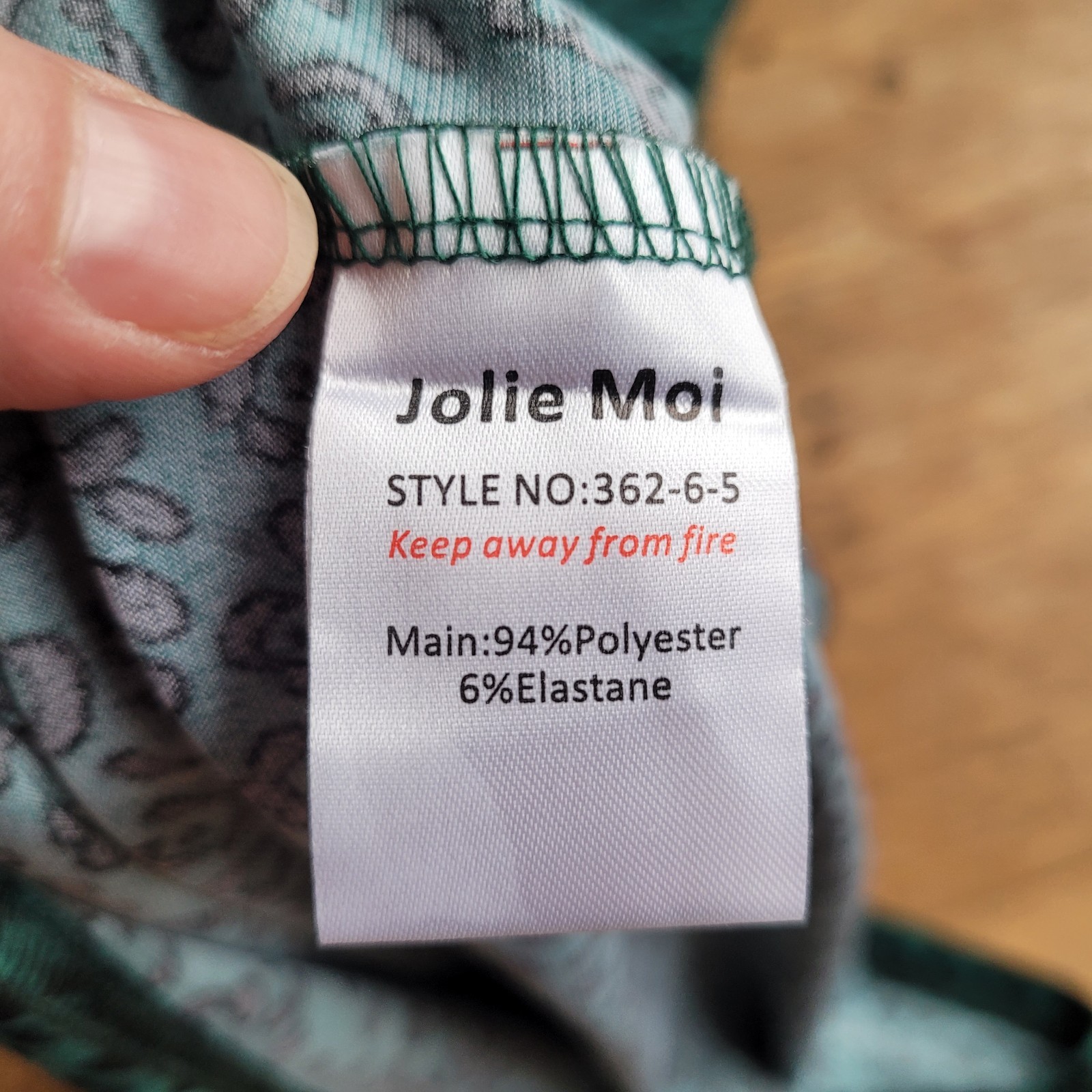 Jolie Moi Green Animal Print Jersey Dress V-neck Knee Length Pockets Size 14 Uk