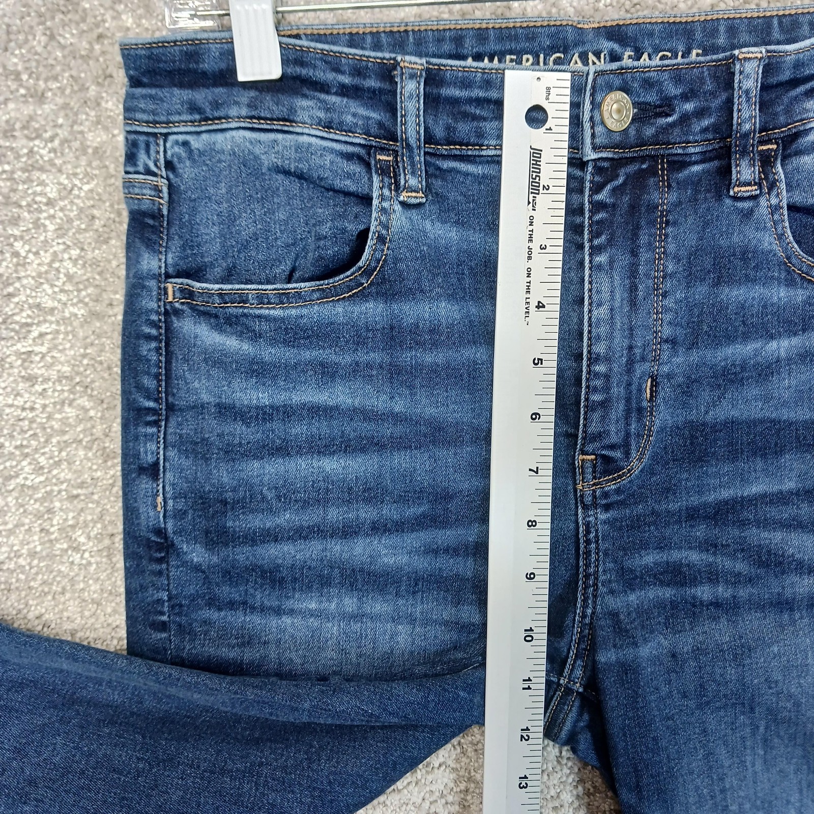 American Eagle Outfitters Jeans Womens 12 High Rise Jegging Blue Stretch Denim