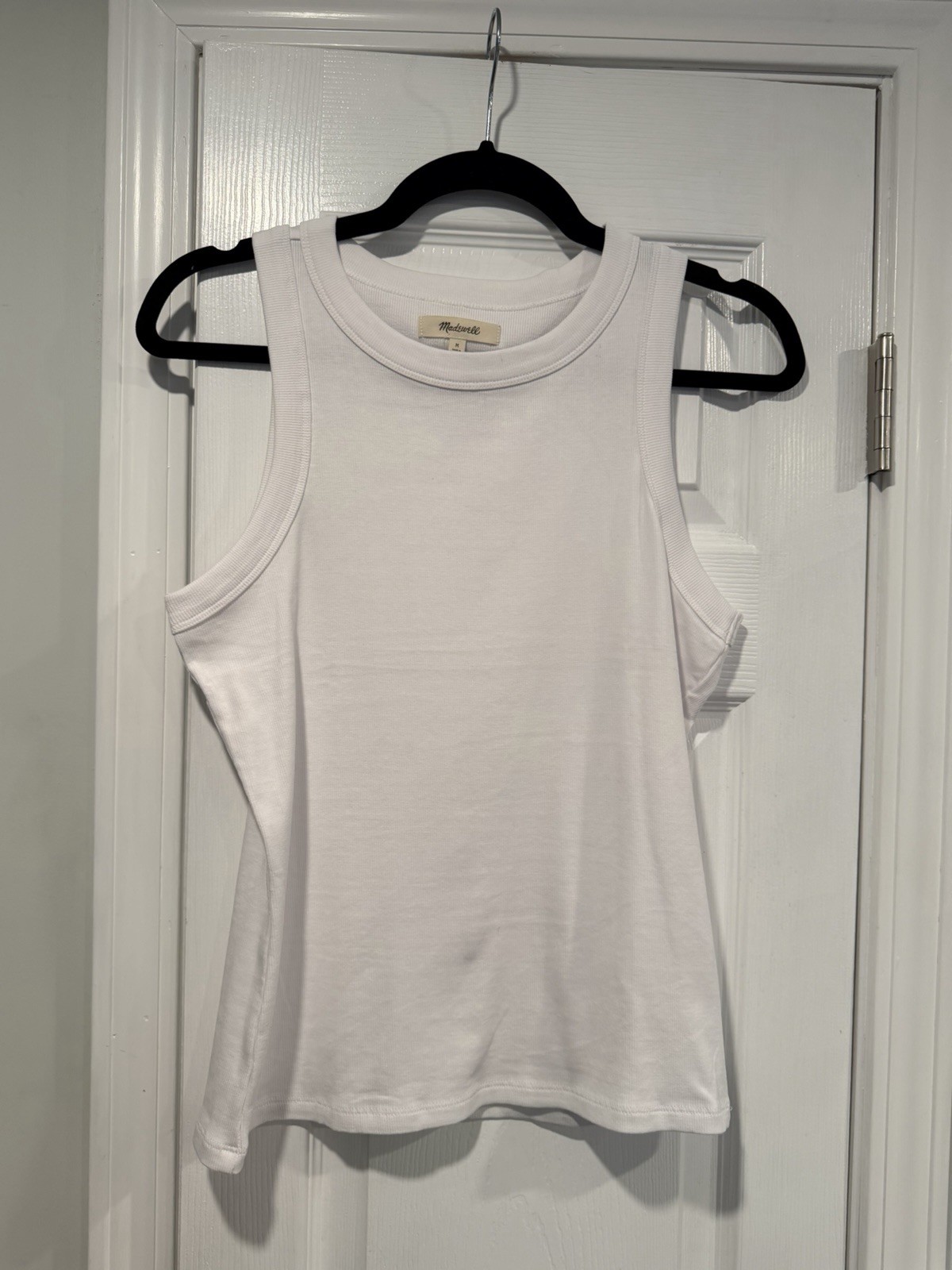 NWOT Madewell Size M White Ribbed Supima Cotton Racerback Tank Top
