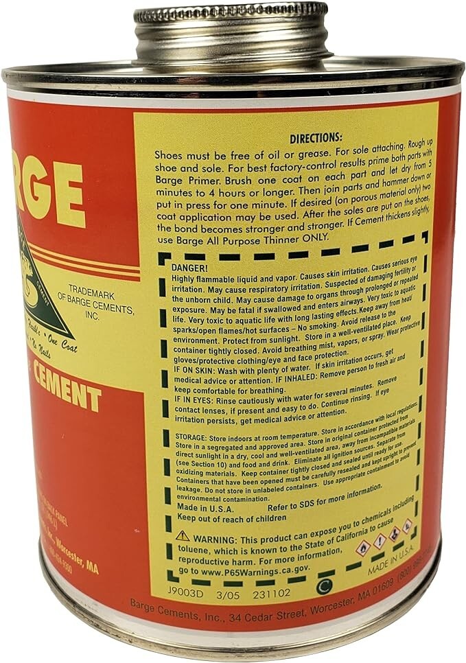 Barge Waterproof Original All Purpose Cement Neutral Shoe Glue – 32 fl oz