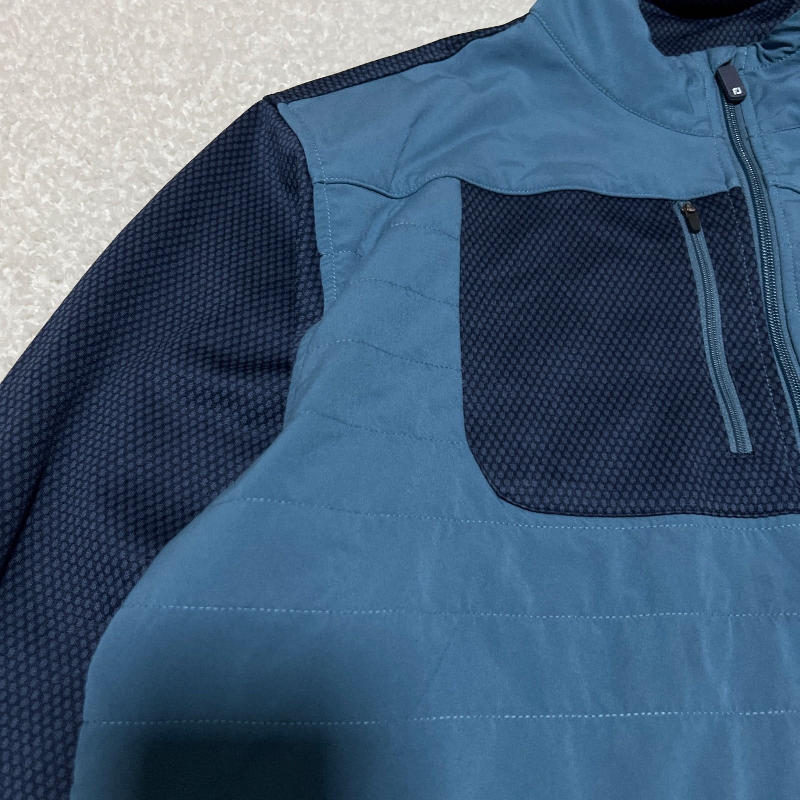 Footjoy Jacket Mens Extra Large Blue Thermo Series Hybrid Quilted Full Zip Golf