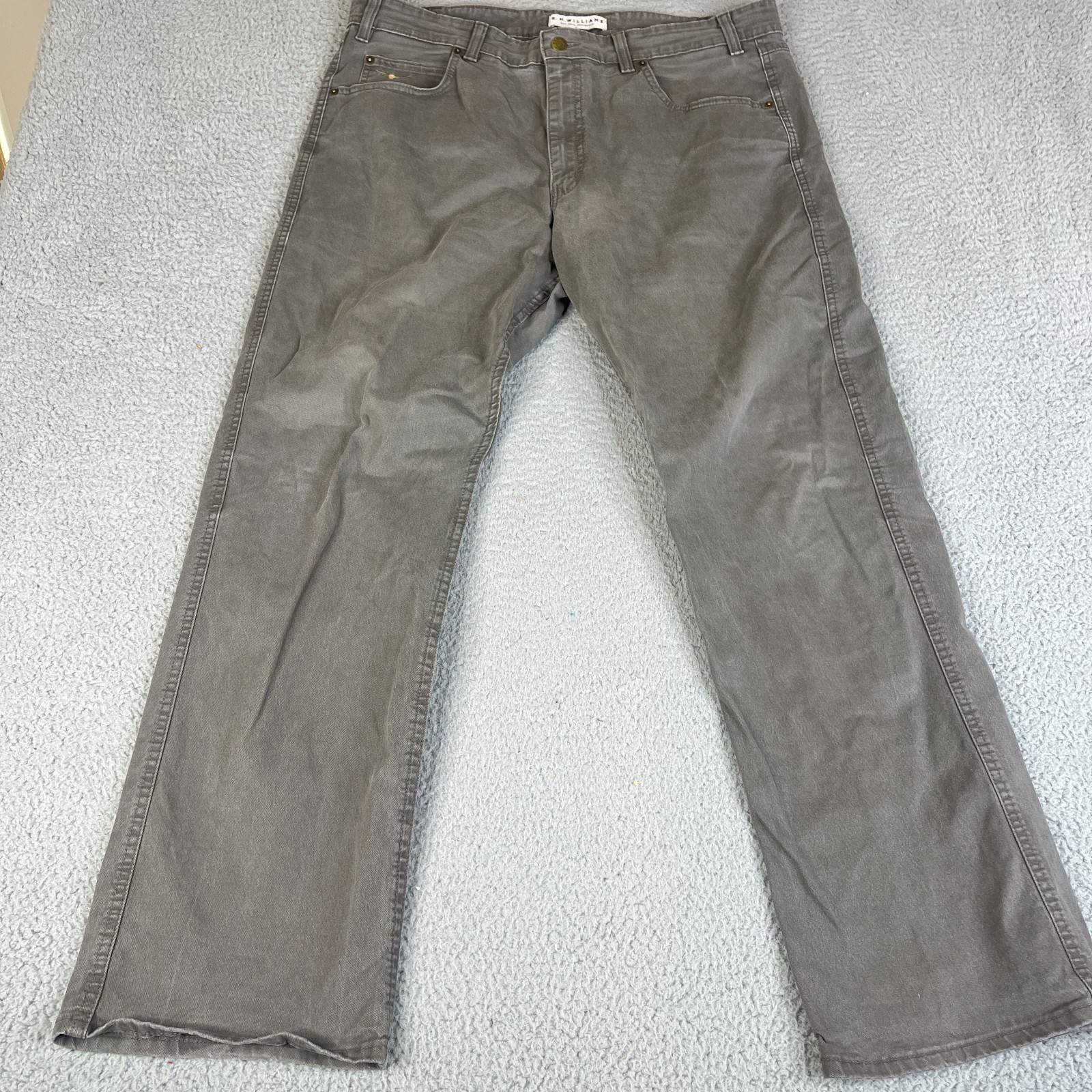 R.M Williams Jeans Men 38×32 Khaki Green Straight Leg Premium Denim Australia