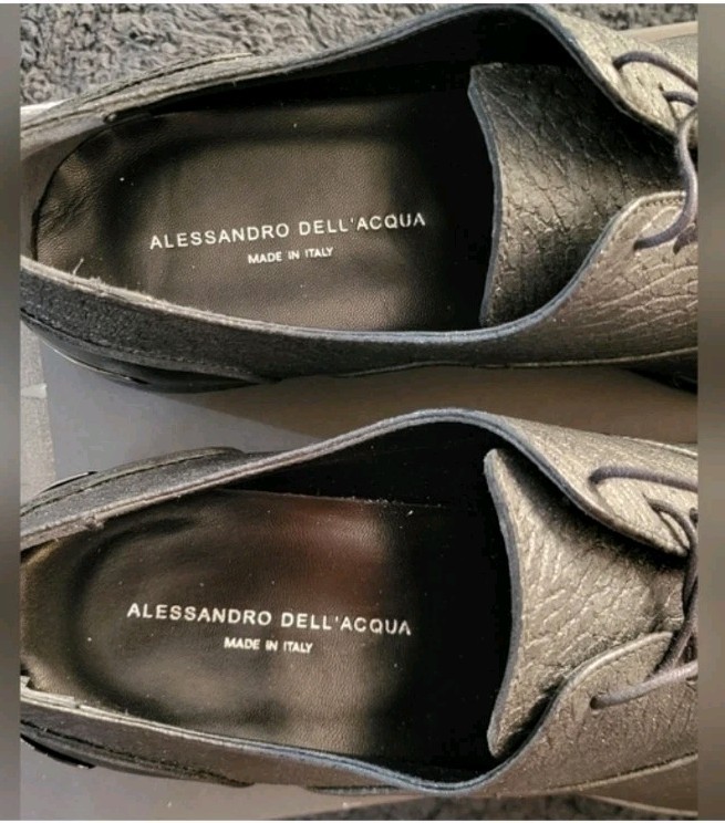 Allessandro DEIl’ Acqua Cap Toe Dress Mens 11.4 USA 44.5 EUR Made In 🇮🇹