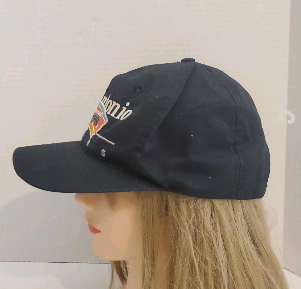 VTG San Antonio Spurs NBA Logo Black Adjustable Snapback Hat Cap Twins 90s