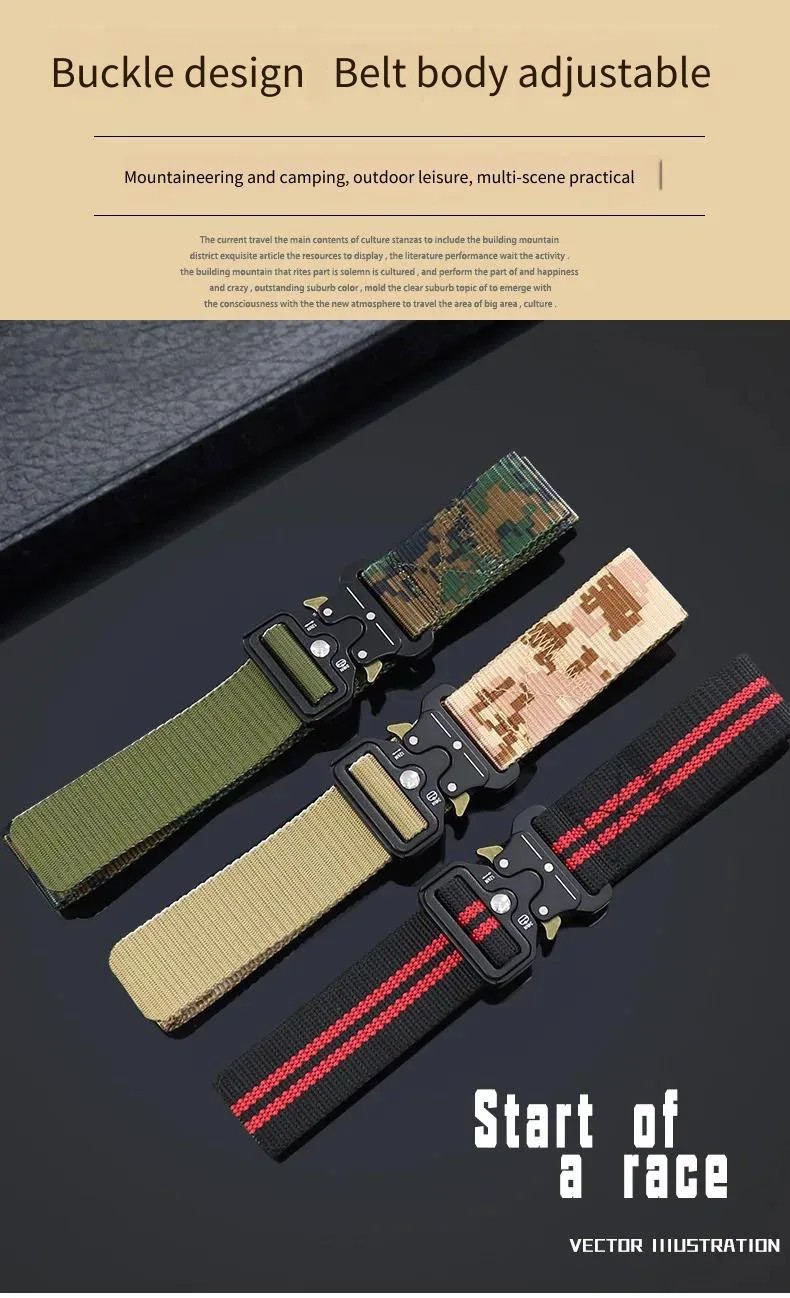 MEN Casual Military Tactical Army Adjustable Quick Release Belts Pants Waistband