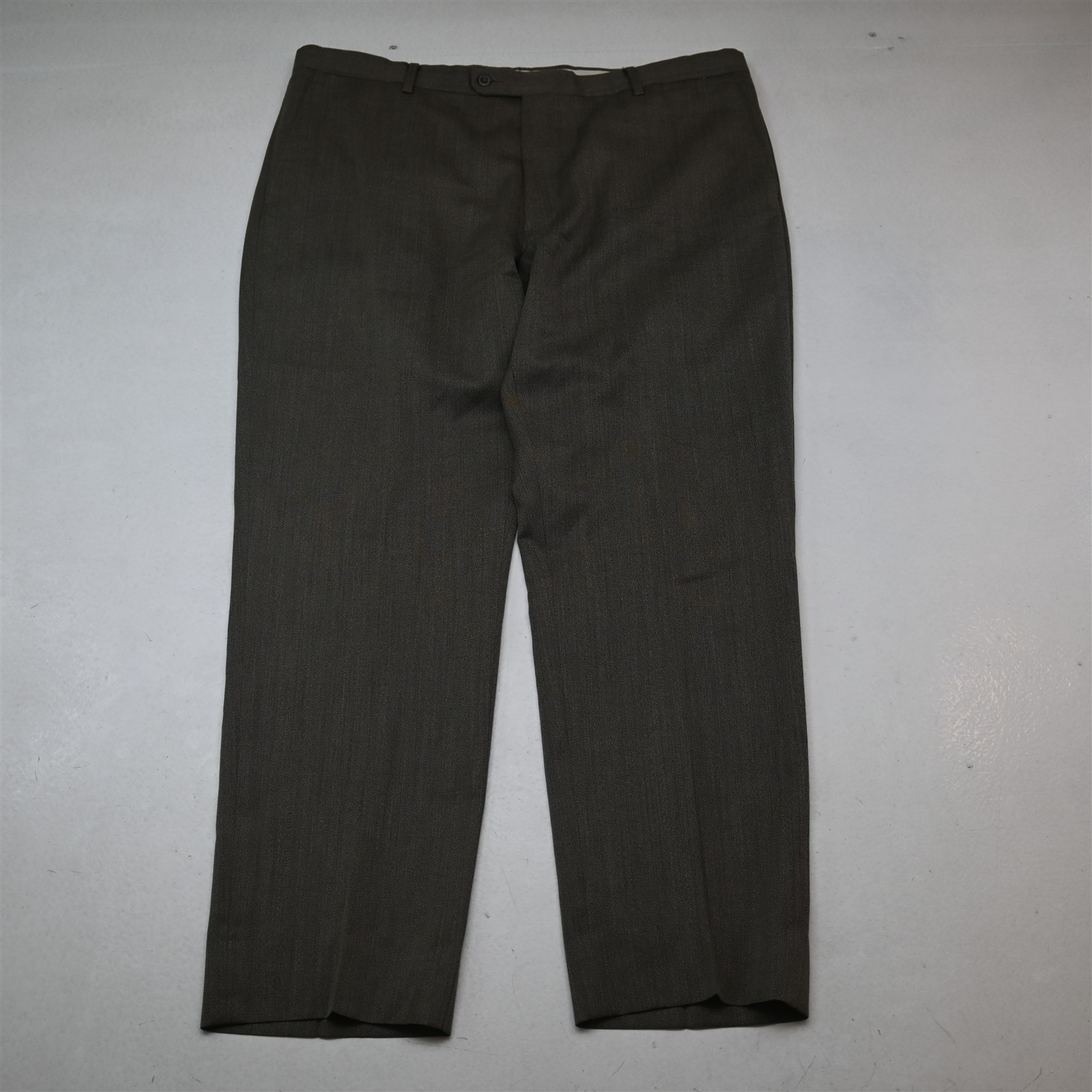 Joseph Abboud 40×30 Brown 100% Wool Flat Front Straight Heritage Dress Pants