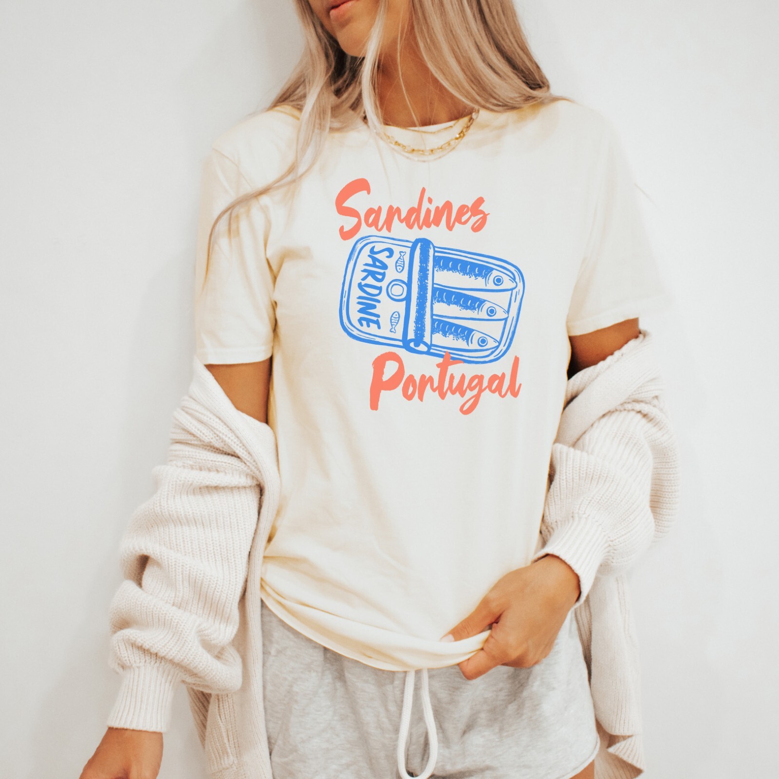 Portugal Sardines T Shirt Canned Fish Graphic Tee Portuguese Food Art Shirt