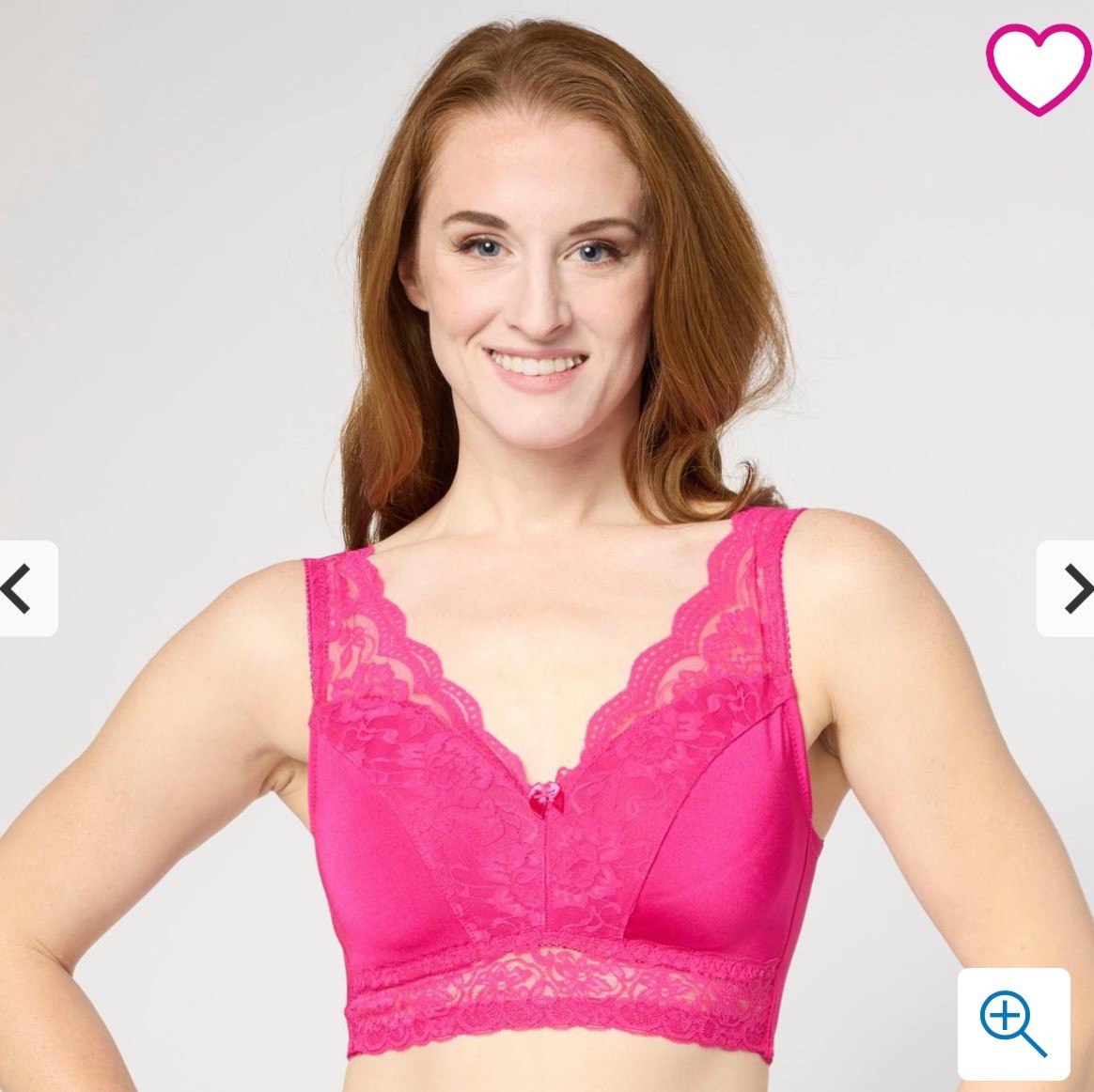 Rhonda Shear Classic Pin-Up Wireless Lace Pullover Bralette Pink 3X (4 separate)