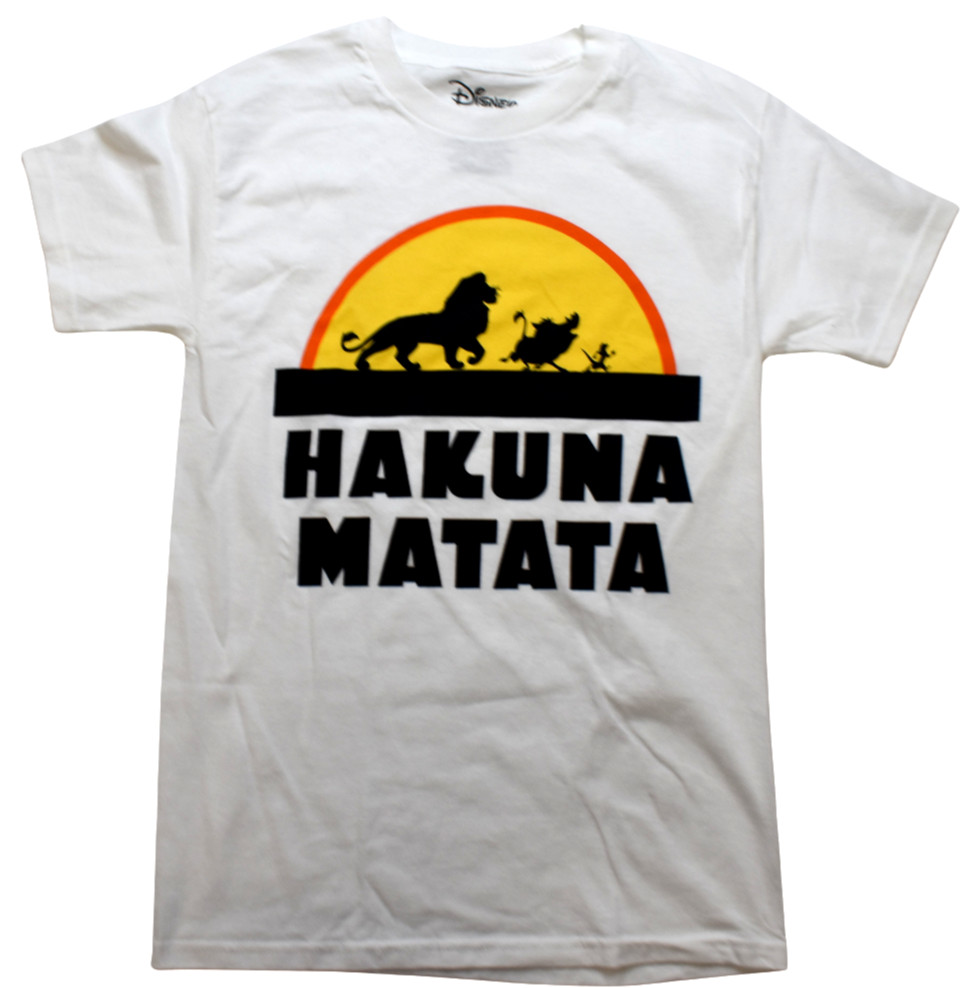 Disney Lion King Mens Hakuna Matata Simba, Timon, and Pumbaa Shirt New Small
