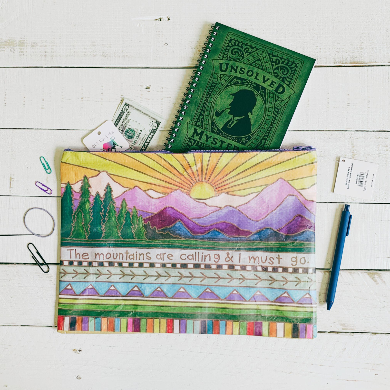 BlueQ and Primitives by Kathy Funny Jumbo Pouch | Perfect for magazines, papers