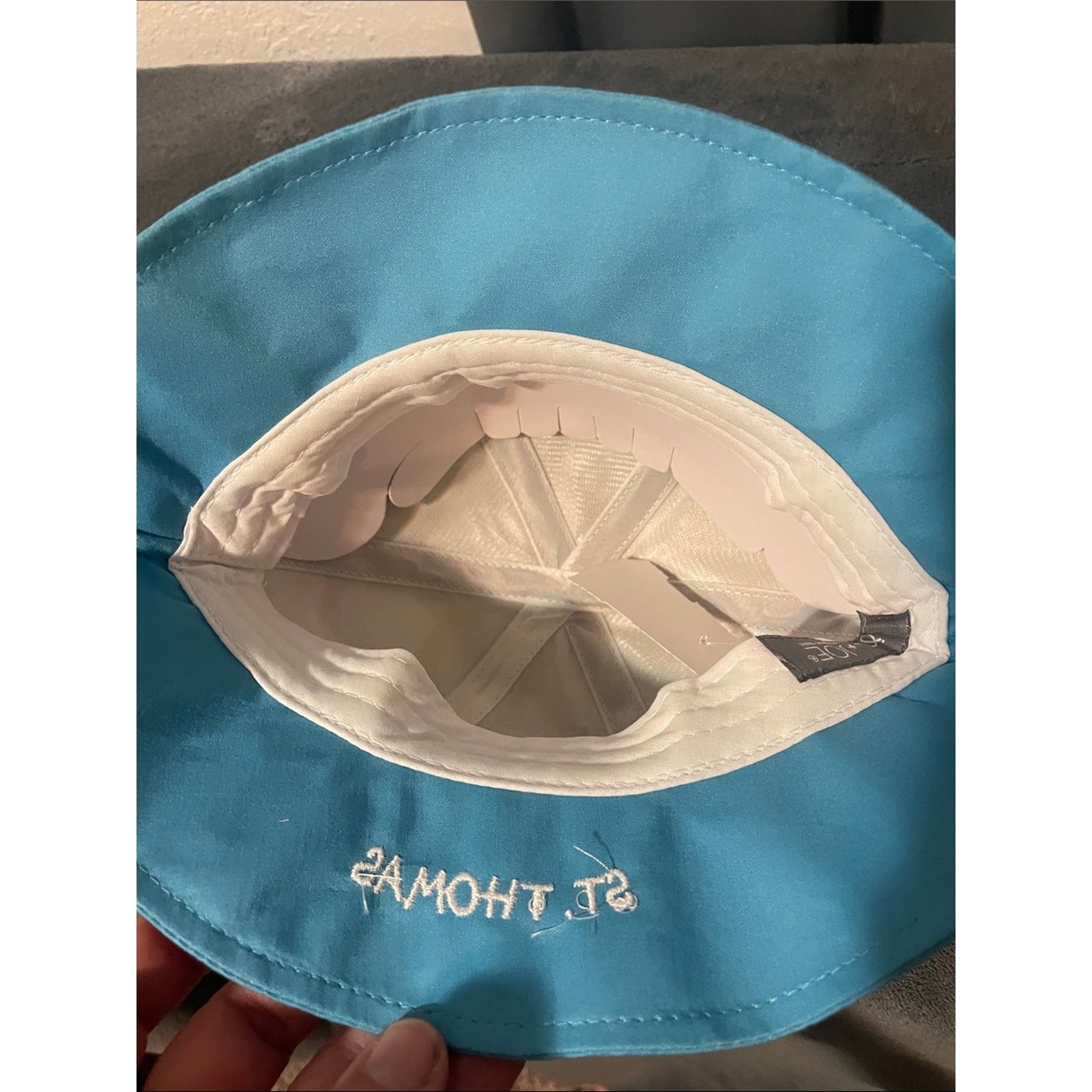 Travel Traders Children’s Brown Turtle Bucket Hat with Blue Brim