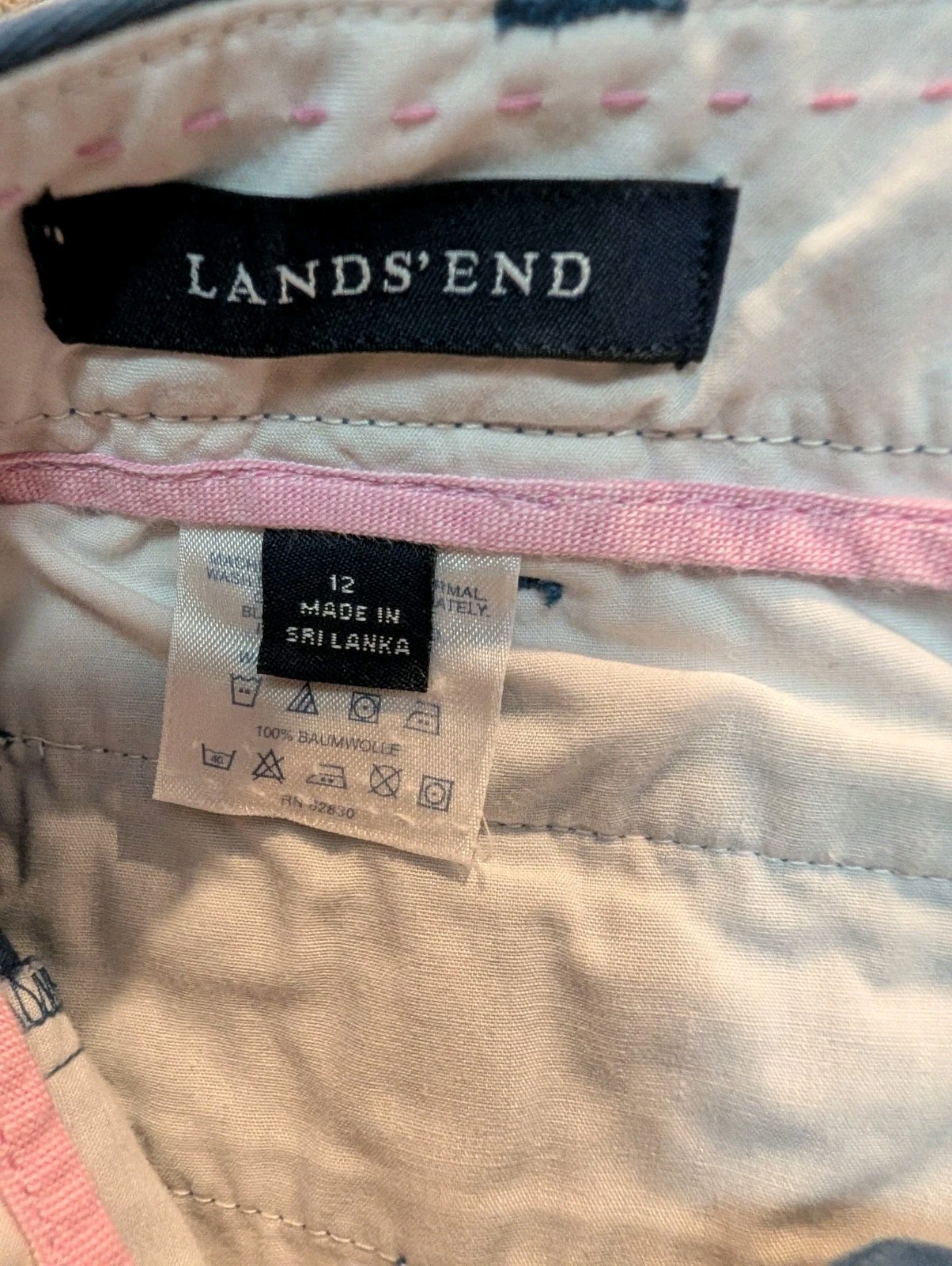 Lands End Women’s Capris Size 12 Blue 100% Baumwolle (Cotton)