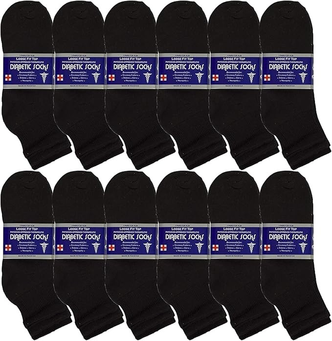 Pack de 12 calcetines para diabéticos Quarter Ankle Médicos