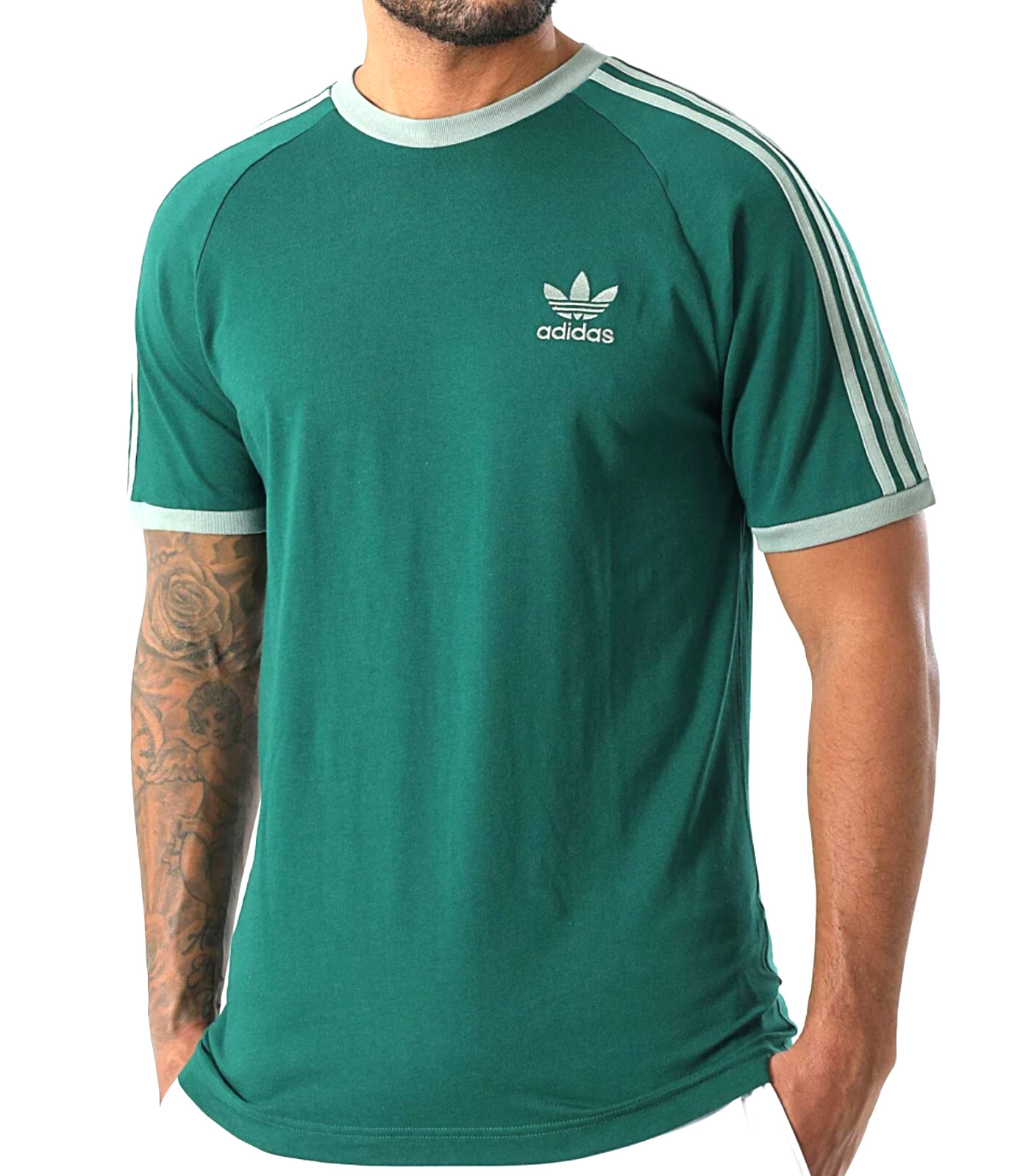 NEW MENS ADIDAS ORIGINALS CALIFORNIA TREFOIL TEE SHIRT~SIZE LARGE #JN7017