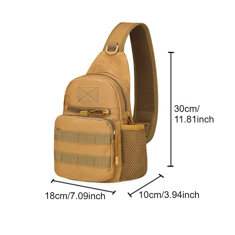 Tactical Shoulder Bag Nylon Molle Chest Sling Backpack Men Outdoor Hiking Campin